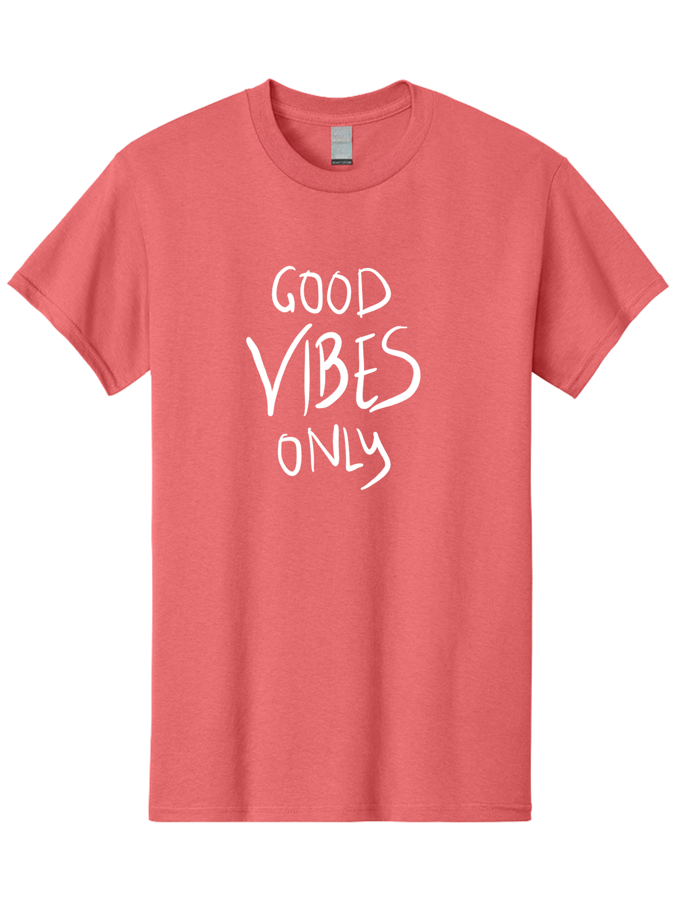 Good-Vibes-Only Men'S Graphic Tee, 100% Cotton, Comfortable Casual Summer Wear, Machine Washable, Positive Affirmations, Motivational Quotes, Good Vibes Only, Positivity, Inspiring Messages, Uplifting Quotes, Happy Thoughts - Aaa048