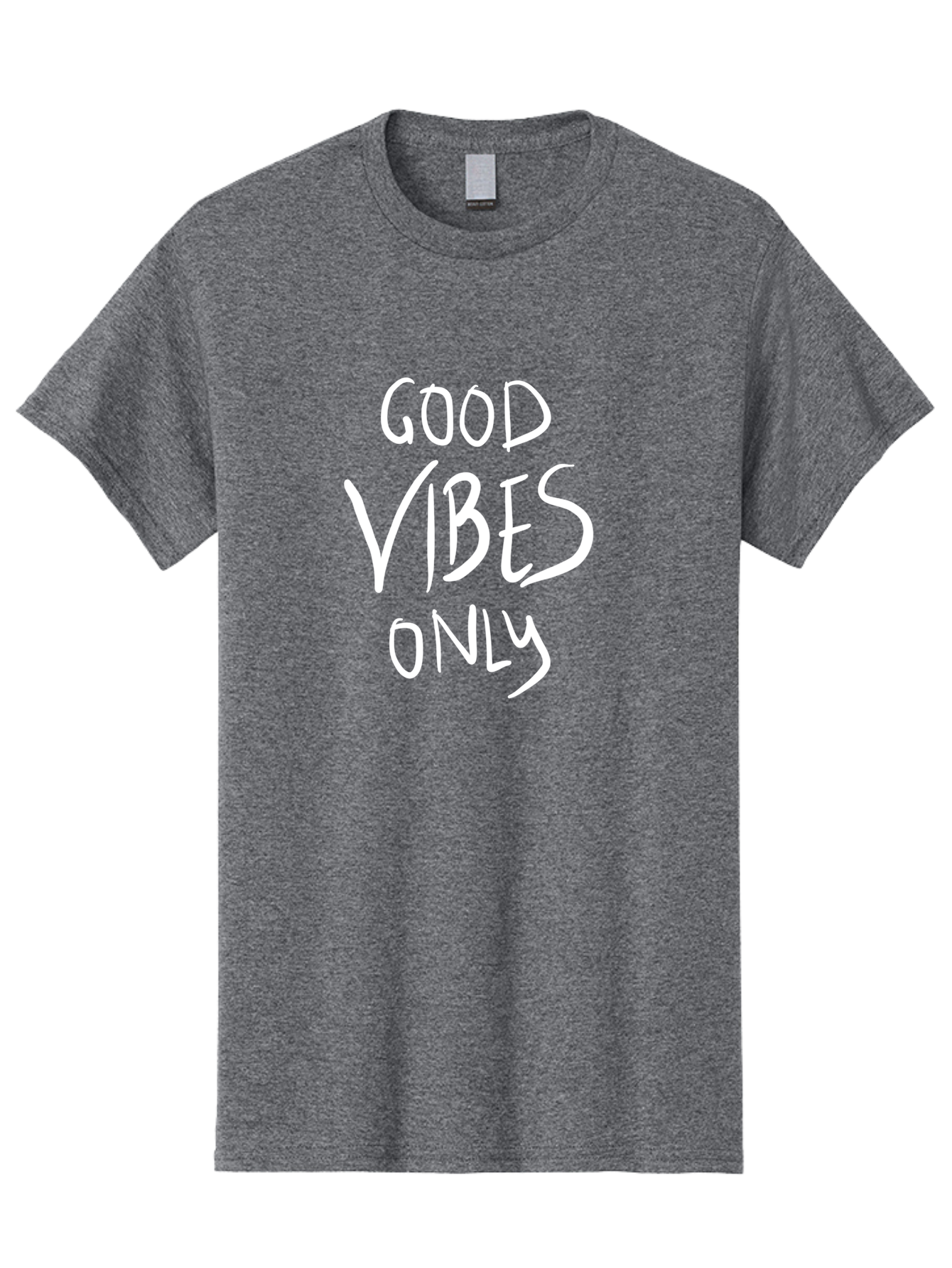 Good-Vibes-Only Men'S Graphic Tee, 100% Cotton, Comfortable Casual Summer Wear, Machine Washable, Positive Affirmations, Motivational Quotes, Good Vibes Only, Positivity, Inspiring Messages, Uplifting Quotes, Happy Thoughts - Aaa048