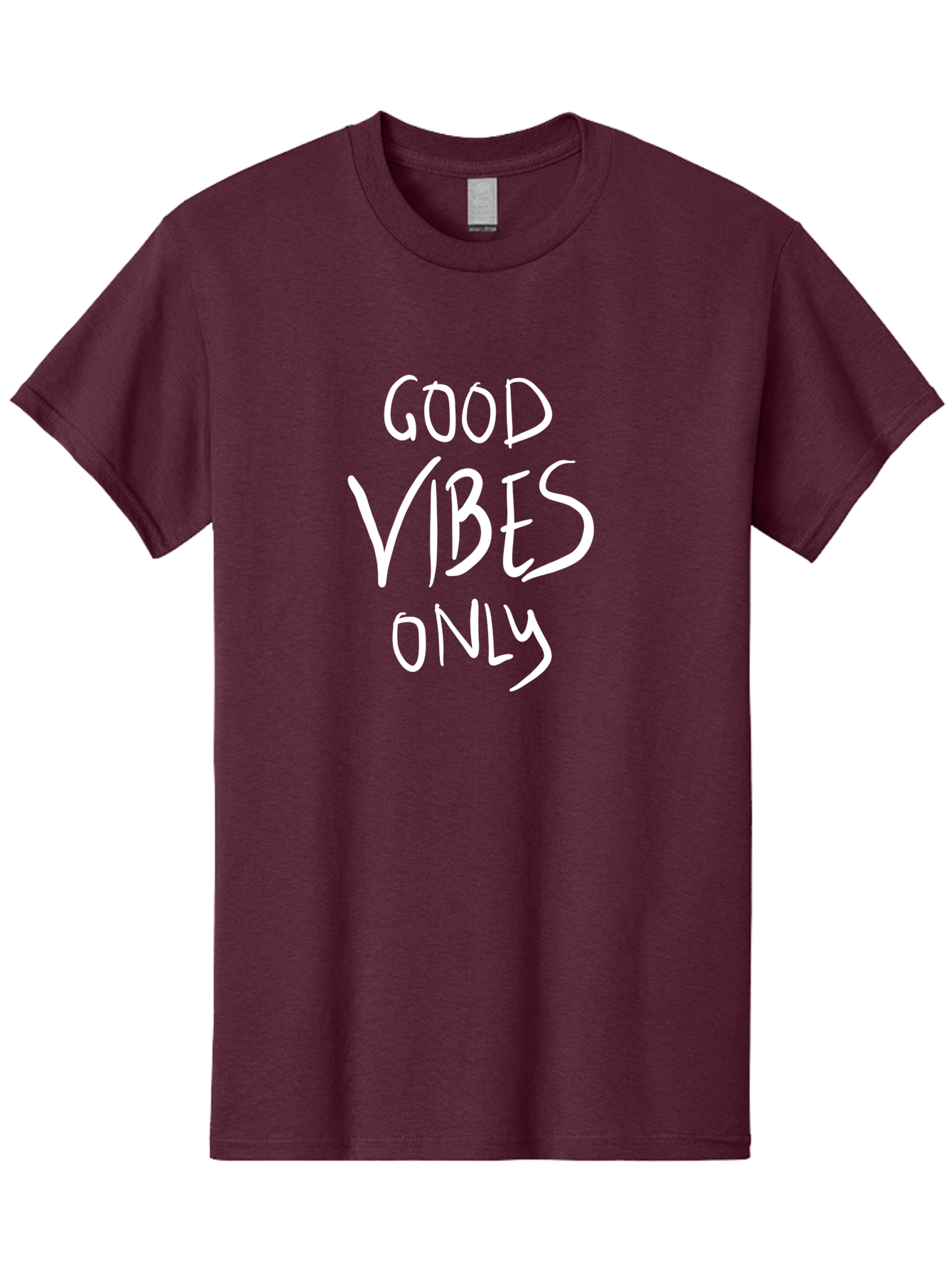 Good-Vibes-Only Men'S Graphic Tee, 100% Cotton, Comfortable Casual Summer Wear, Machine Washable, Positive Affirmations, Motivational Quotes, Good Vibes Only, Positivity, Inspiring Messages, Uplifting Quotes, Happy Thoughts - Aaa048