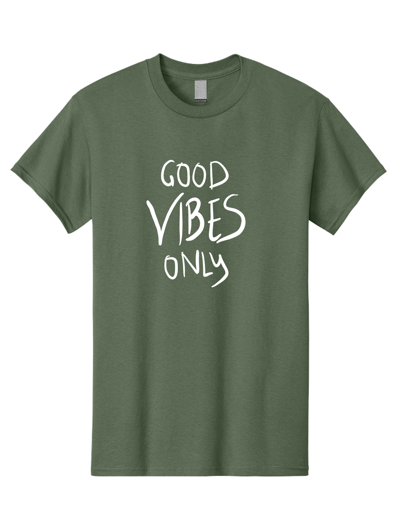 Good-Vibes-Only Men'S Graphic Tee, 100% Cotton, Comfortable Casual Summer Wear, Machine Washable, Positive Affirmations, Motivational Quotes, Good Vibes Only, Positivity, Inspiring Messages, Uplifting Quotes, Happy Thoughts - Aaa048