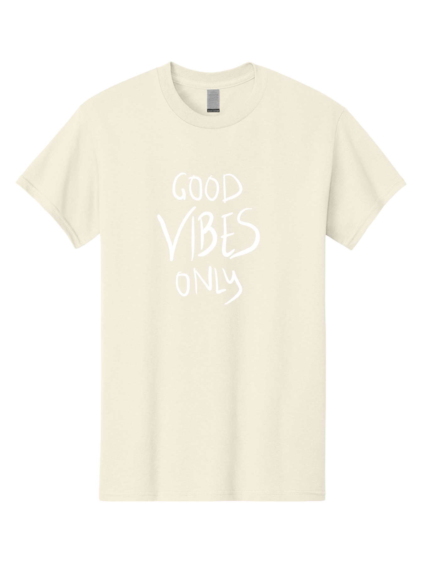 Good-Vibes-Only Men'S Graphic Tee, 100% Cotton, Comfortable Casual Summer Wear, Machine Washable, Positive Affirmations, Motivational Quotes, Good Vibes Only, Positivity, Inspiring Messages, Uplifting Quotes, Happy Thoughts - Aaa048