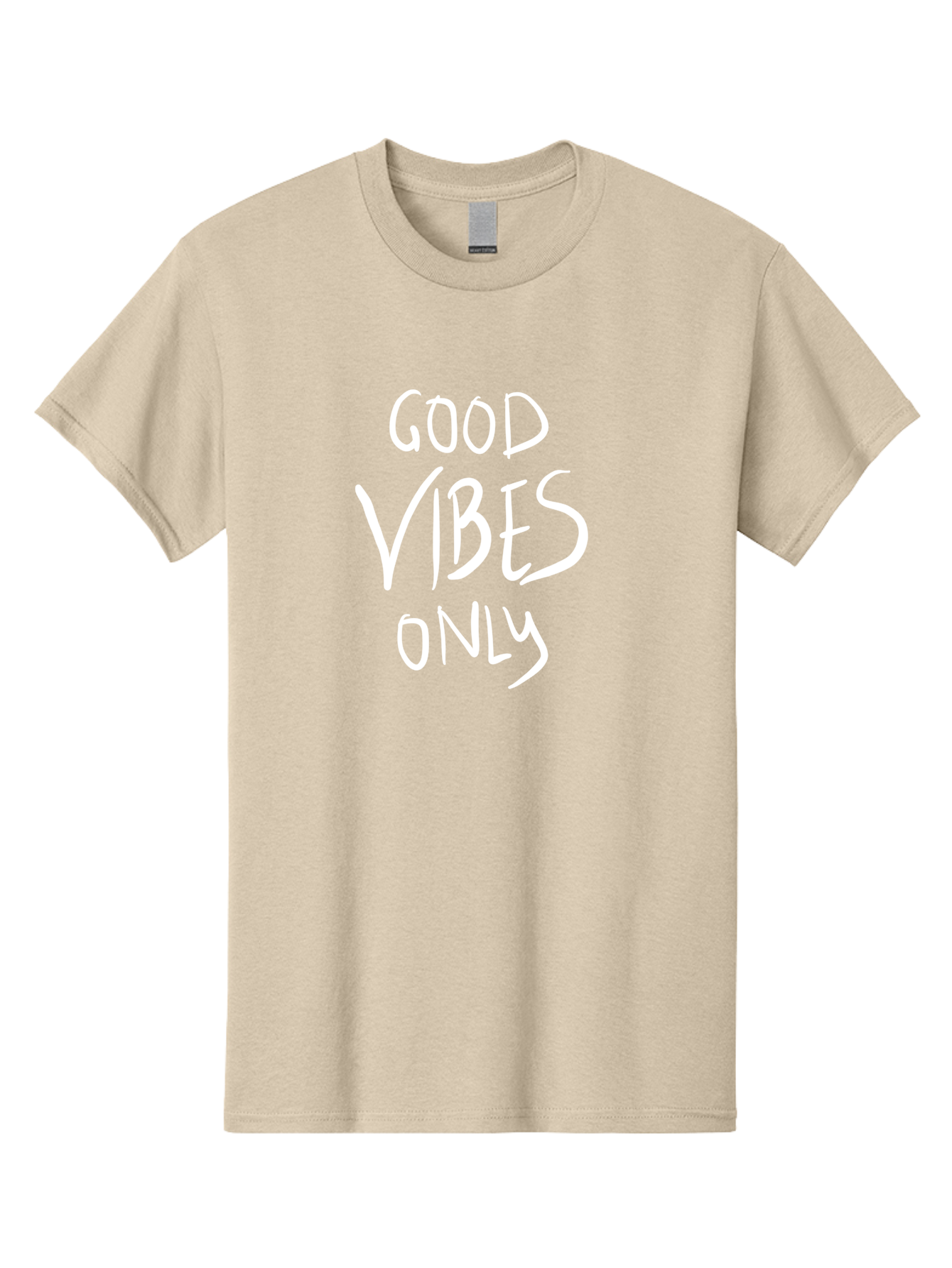 Good-Vibes-Only Men'S Graphic Tee, 100% Cotton, Comfortable Casual Summer Wear, Machine Washable, Positive Affirmations, Motivational Quotes, Good Vibes Only, Positivity, Inspiring Messages, Uplifting Quotes, Happy Thoughts - Aaa048