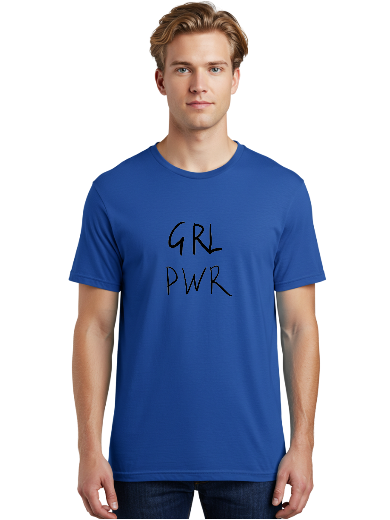 Grl-Pwr Men'S Graphic Tee, 100% Cotton, Comfortable Casual Summer Wear, Machine Washable, Girl Power, Female Empowerment, Feminist Movement, Women'S Rights, Strong Women, Social Justice - Aaa049