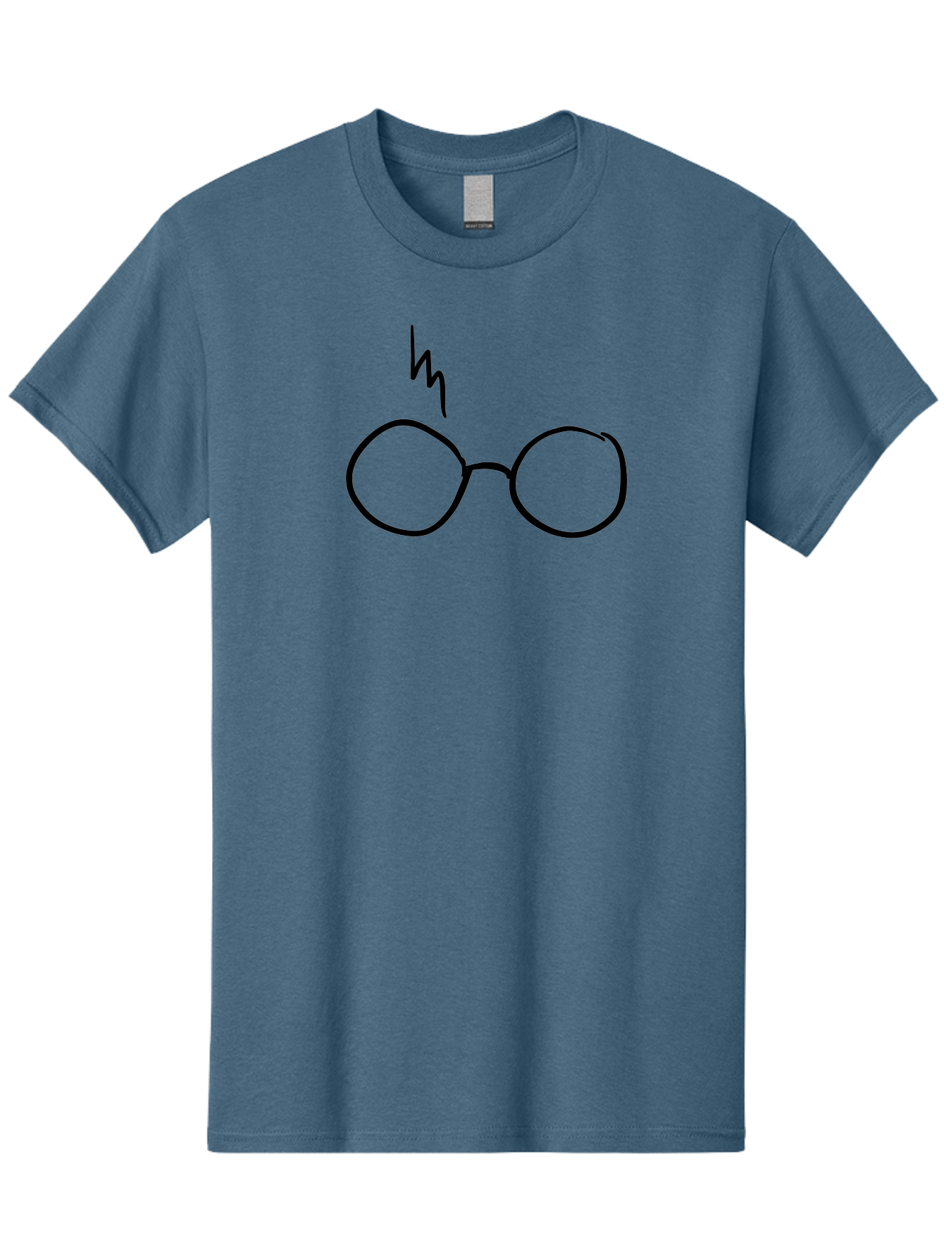 Harry-Potter-Glasses Men'S Graphic Tee, 100% Cotton, Comfortable Casual Summer Wear, Machine Washable, Harry Potter Glasses, Round Glasses, Lightning Bolt, Iconic Symbol, Harry Potter Character, Wizarding World, Magic, Fantasy, - Aaa051