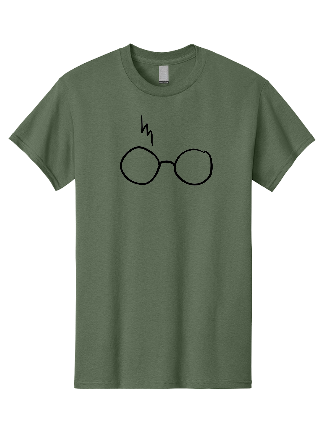 Harry-Potter-Glasses Men'S Graphic Tee, 100% Cotton, Comfortable Casual Summer Wear, Machine Washable, Harry Potter Glasses, Round Glasses, Lightning Bolt, Iconic Symbol, Harry Potter Character, Wizarding World, Magic, Fantasy, - Aaa051