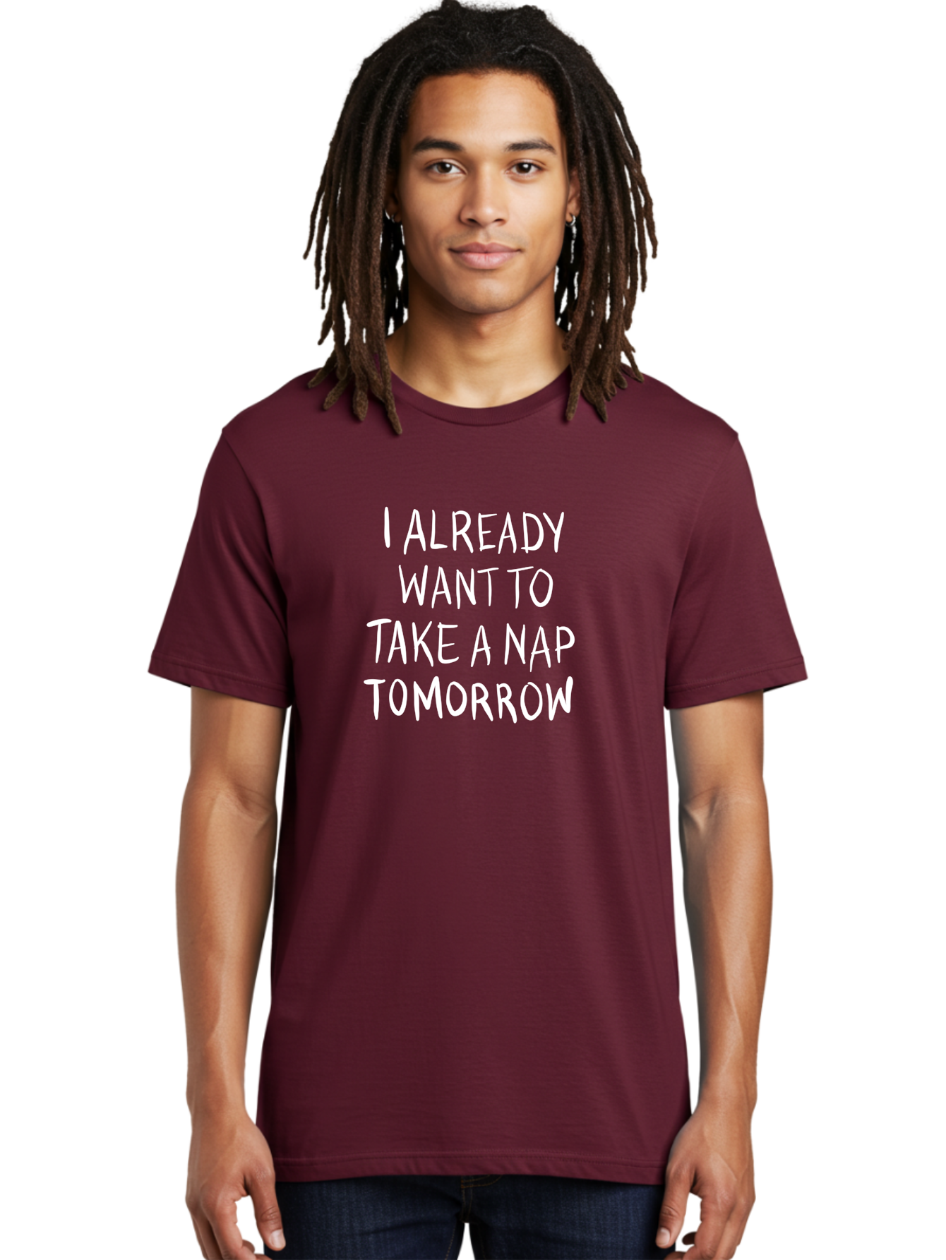 I-Already-Want-To-Take-A-Nap-Tomorrow Men'S Graphic Tee, 100% Cotton, Comfortable Casual Summer Wear, Machine Washable, Funny Quotes, Sleepy Vibes, Nap Time, Relaxation Mode, Tired Humor, Sleep Deprivation, Humorous Sayings, Funny Memes, - Aaa056