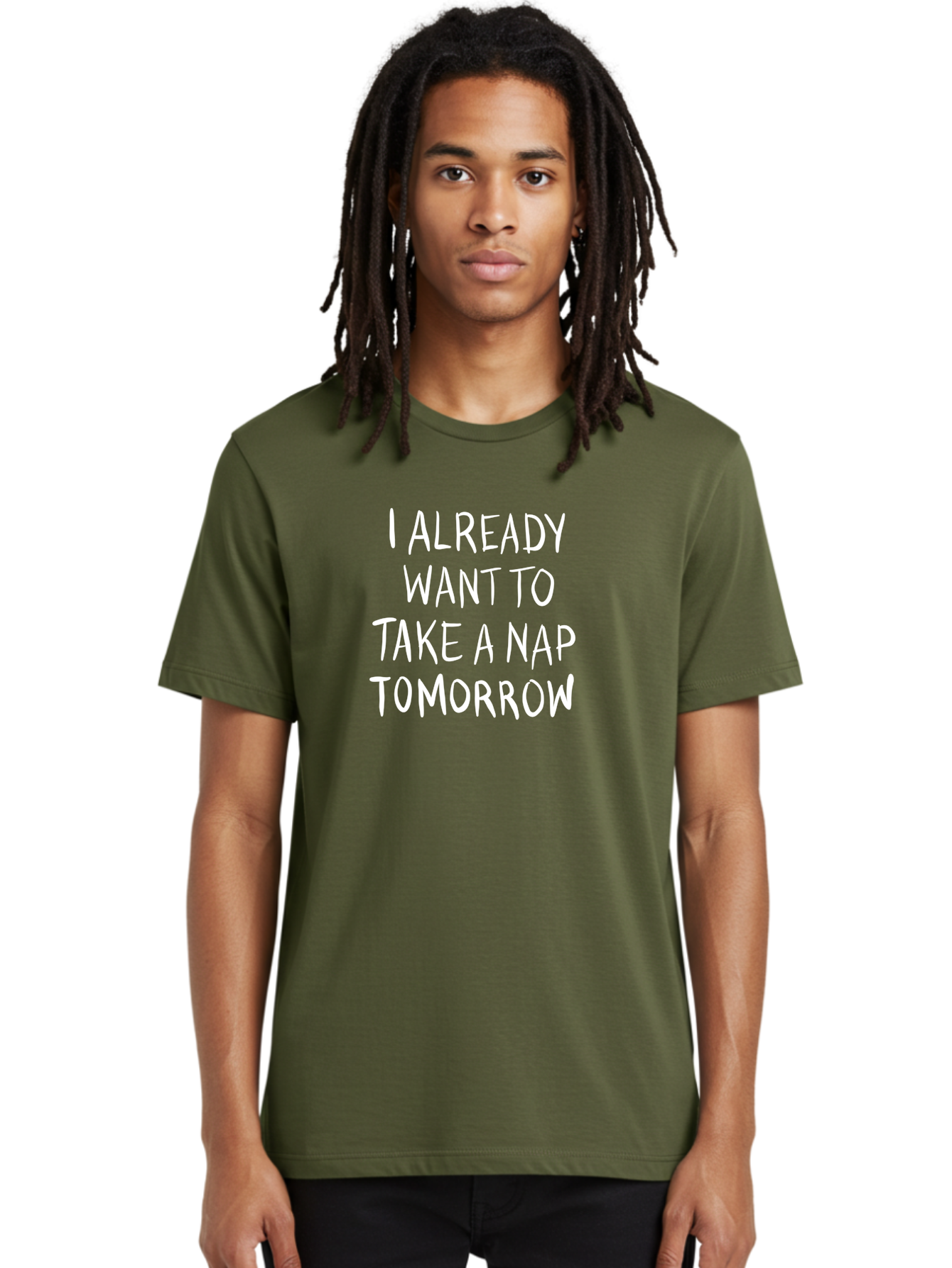 I-Already-Want-To-Take-A-Nap-Tomorrow Men'S Graphic Tee, 100% Cotton, Comfortable Casual Summer Wear, Machine Washable, Funny Quotes, Sleepy Vibes, Nap Time, Relaxation Mode, Tired Humor, Sleep Deprivation, Humorous Sayings, Funny Memes, - Aaa056