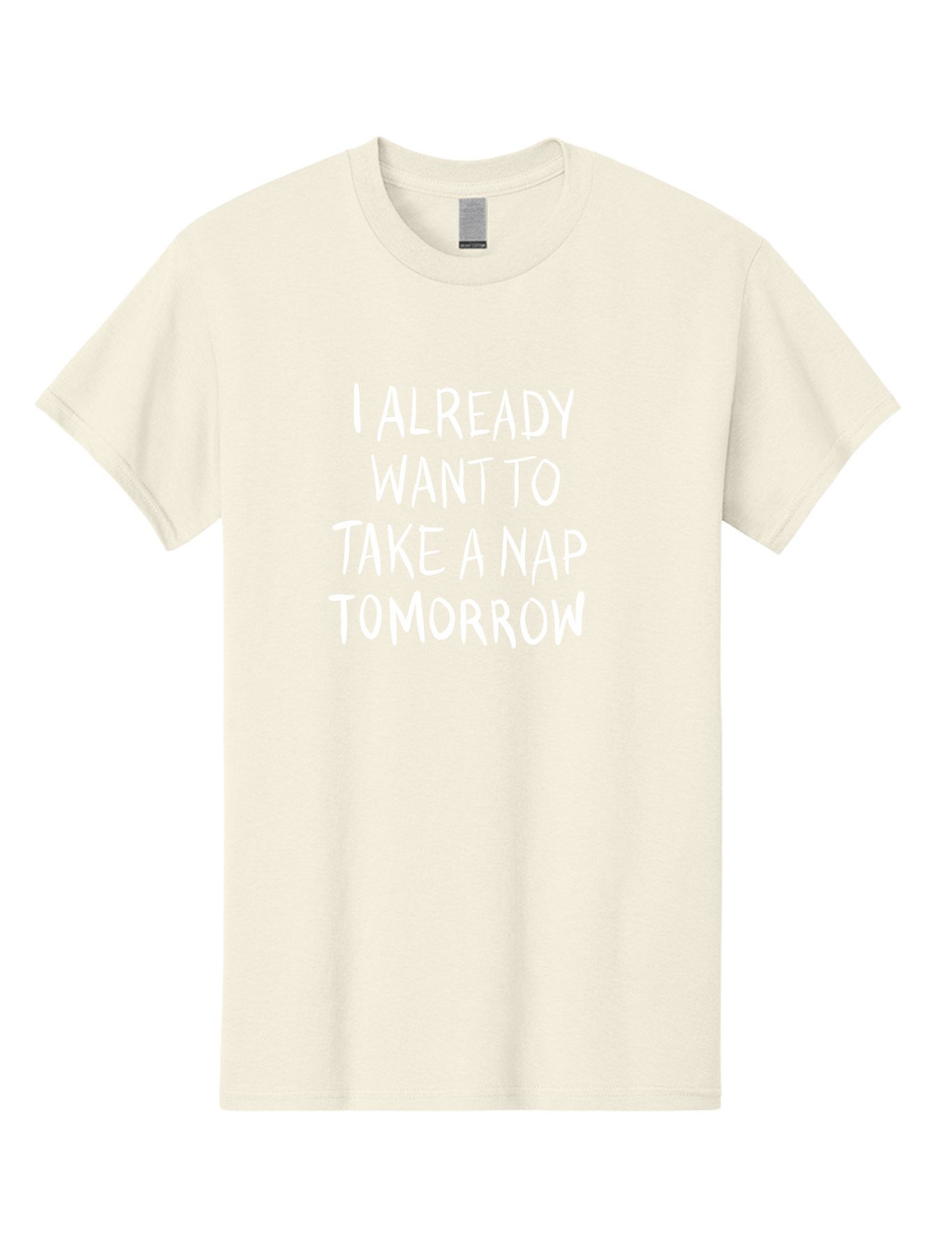 I-Already-Want-To-Take-A-Nap-Tomorrow Men'S Graphic Tee, 100% Cotton, Comfortable Casual Summer Wear, Machine Washable, Funny Quotes, Sleepy Vibes, Nap Time, Relaxation Mode, Tired Humor, Sleep Deprivation, Humorous Sayings, Funny Memes, - Aaa056