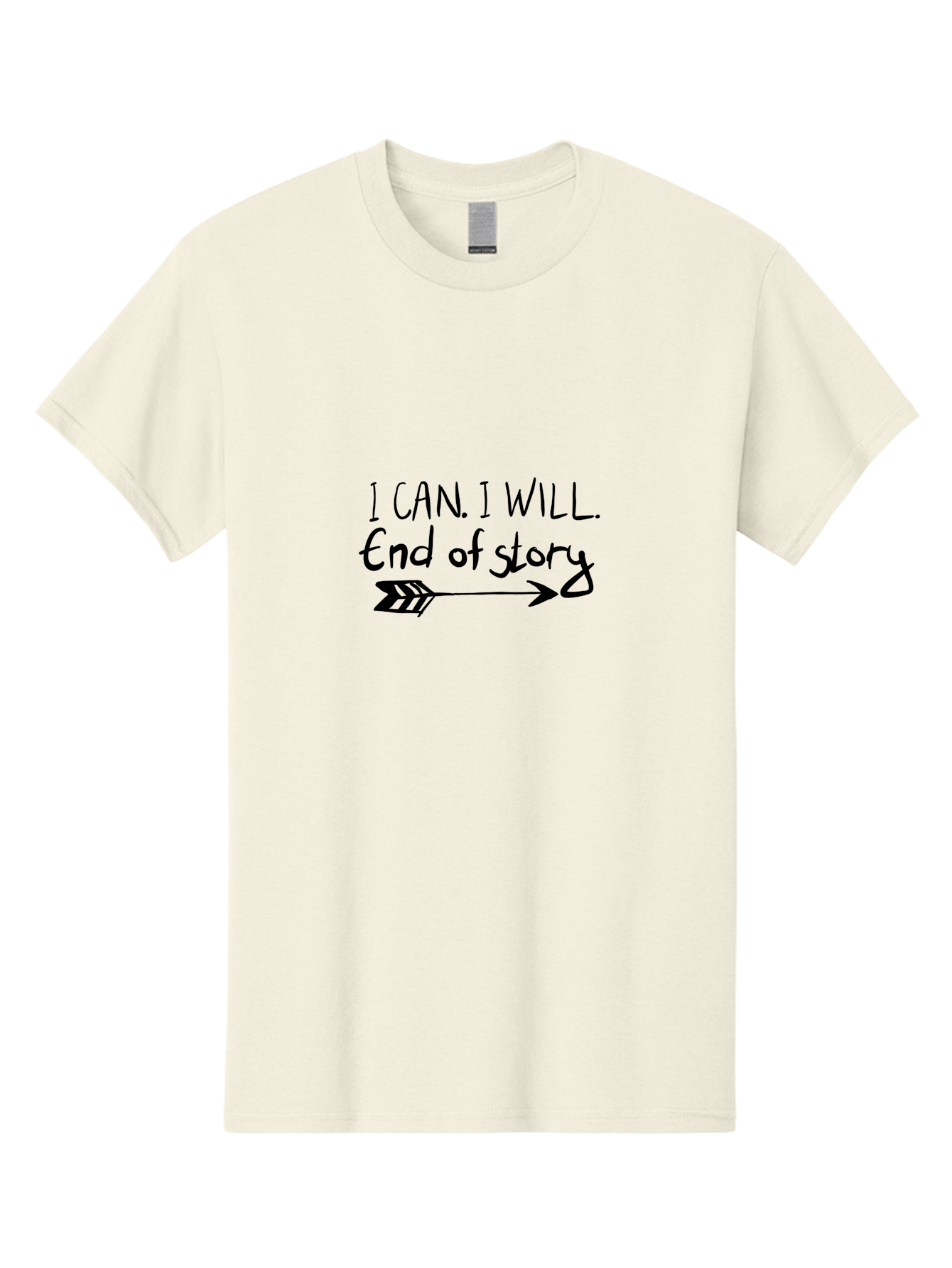 I-Can-I-Will-End-Of-Story Men'S Graphic Tee, 100% Cotton, Comfortable Casual Summer Wear, Machine Washable, Motivational Quote, Inspiring Words, Positive Affirmation, Determination, Success, Perseverance, Empowerment, Confidence, - Aaa059