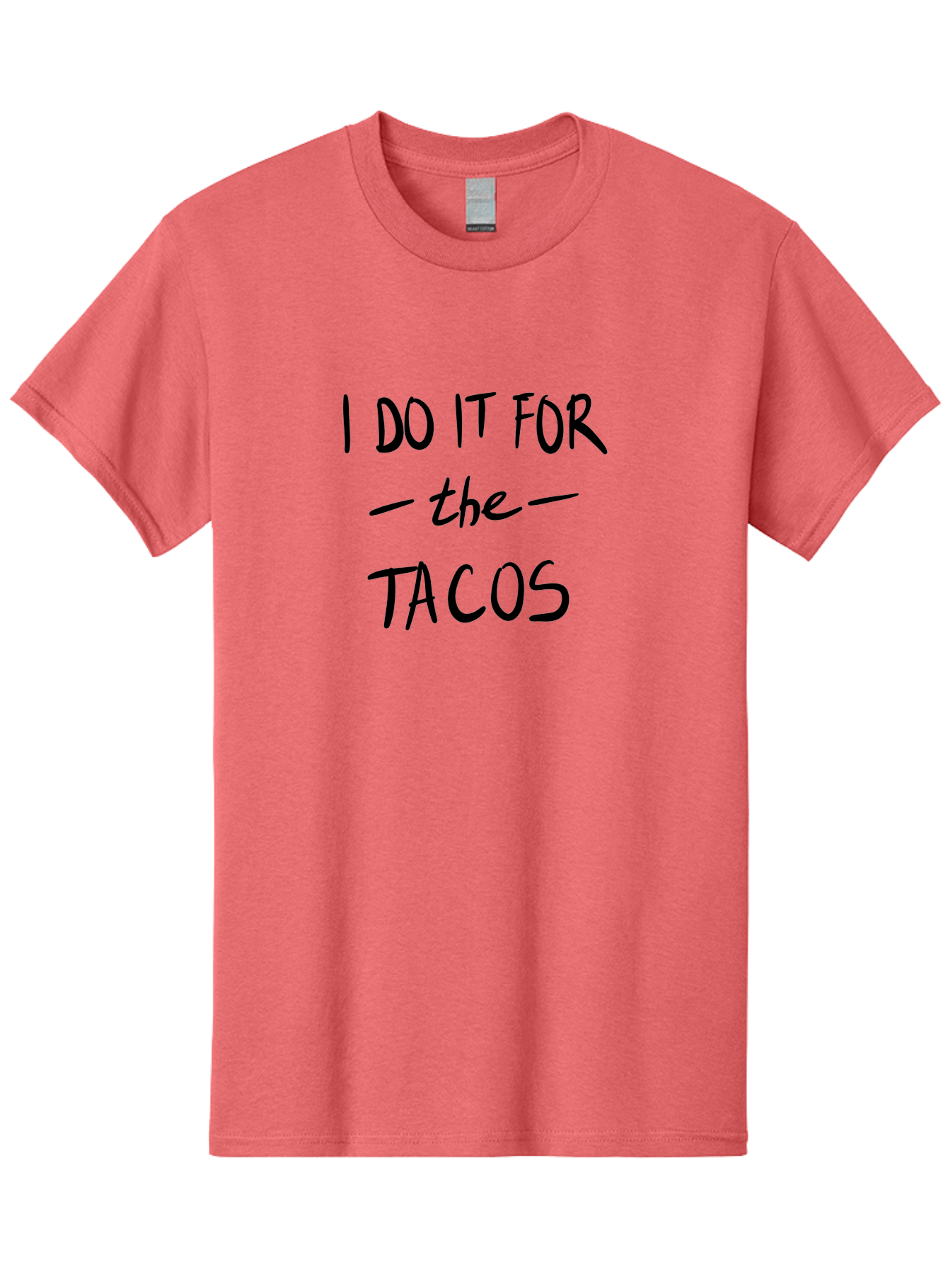 I-Do-It-For-The-Tacos Men'S Graphic Tee, 100% Cotton, Comfortable Casual Summer Wear, Machine Washable, Funny Quote, Taco Love, Foodie Humor, Hilarious Meme, Motivational Phrase, Taco Motivation - Aaa060