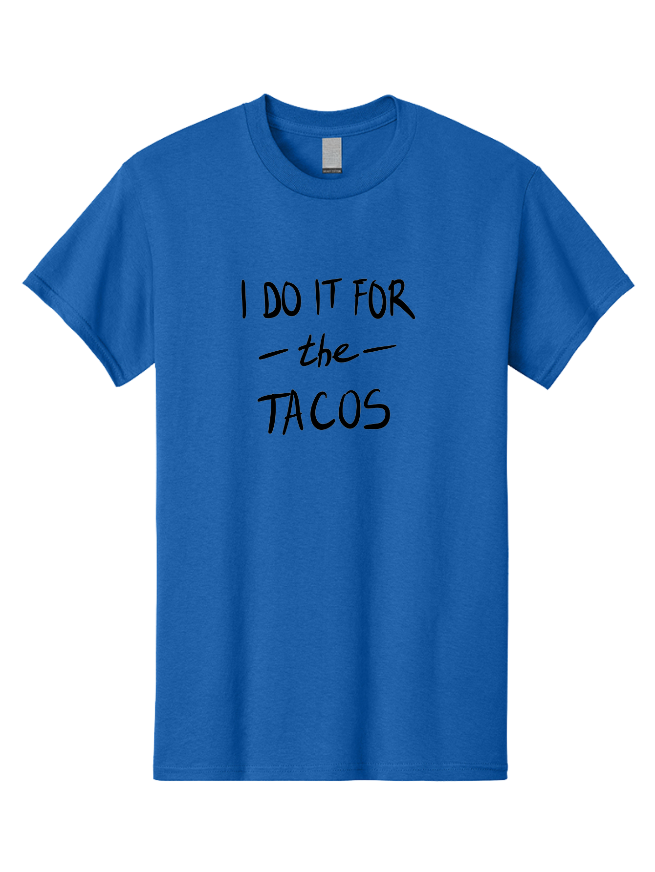 I-Do-It-For-The-Tacos Men'S Graphic Tee, 100% Cotton, Comfortable Casual Summer Wear, Machine Washable, Funny Quote, Taco Love, Foodie Humor, Hilarious Meme, Motivational Phrase, Taco Motivation - Aaa060