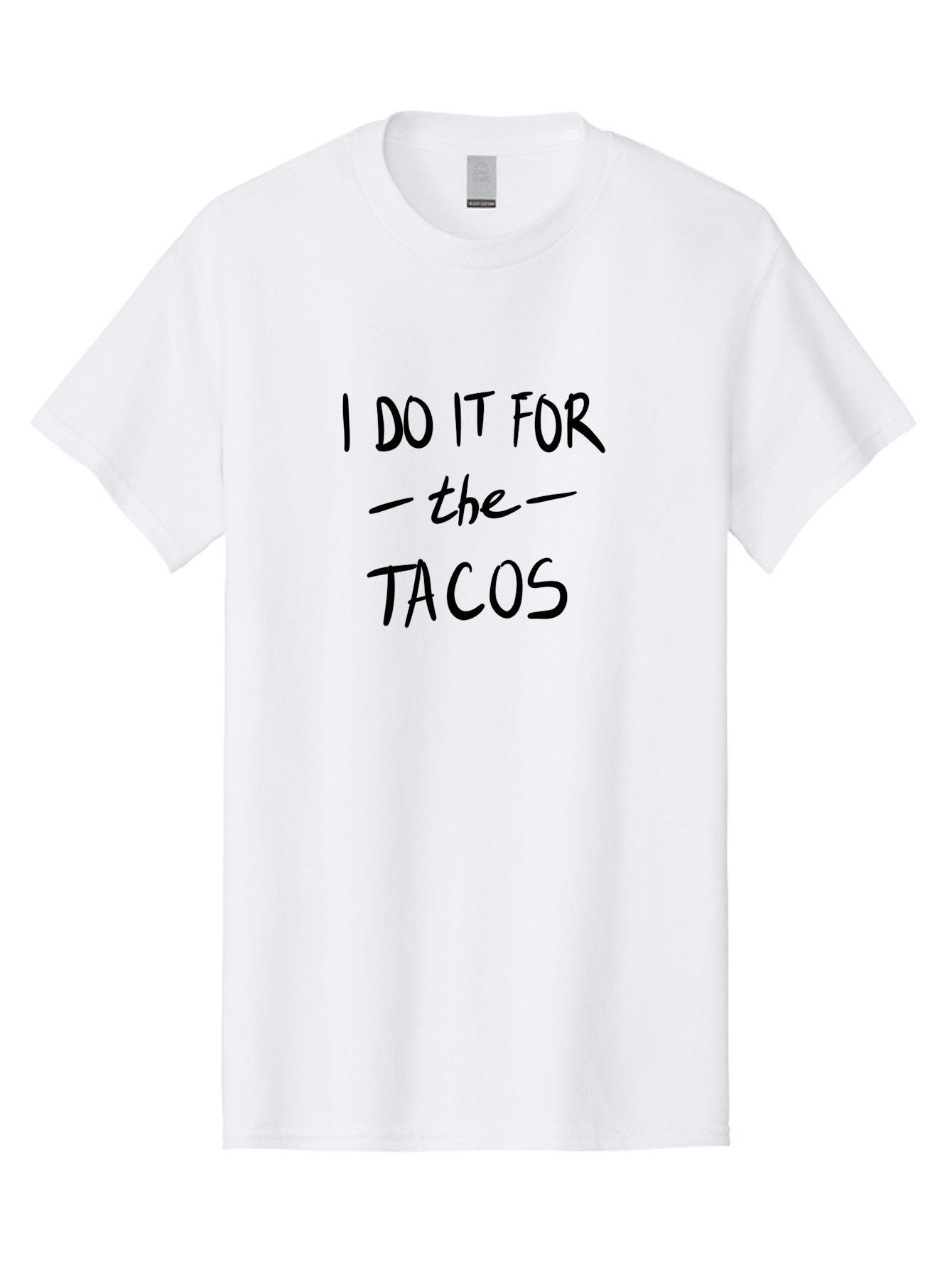 I-Do-It-For-The-Tacos Men'S Graphic Tee, 100% Cotton, Comfortable Casual Summer Wear, Machine Washable, Funny Quote, Taco Love, Foodie Humor, Hilarious Meme, Motivational Phrase, Taco Motivation - Aaa060