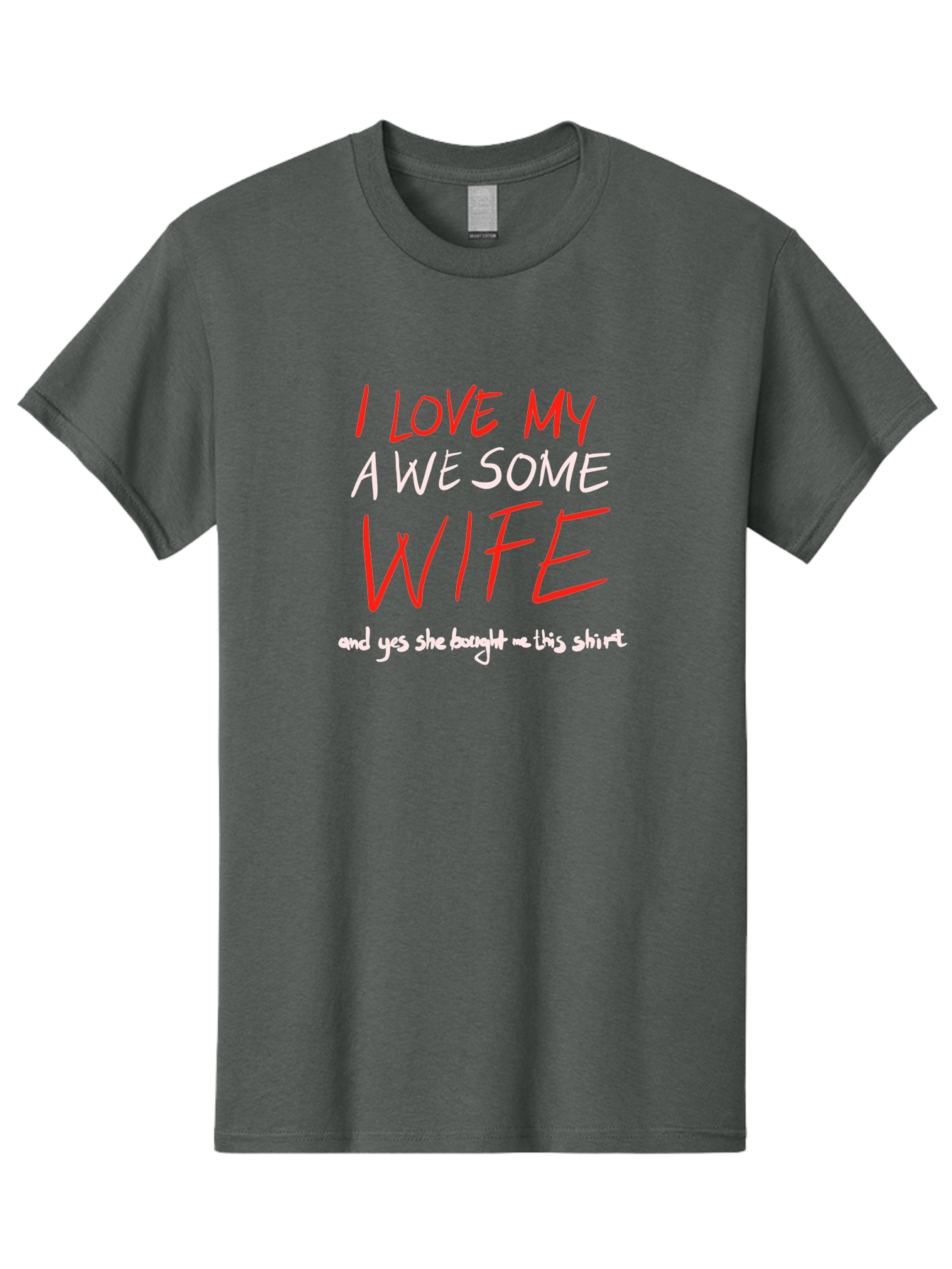 I-Love-My-A-We-Some-Wife Men'S Graphic Tee, 100% Cotton, Comfortable Casual Summer Wear, Machine Washable, Love My Wife, Funny Quote, Husband And Wife, Romantic Quote, Couples Gift, Relationship Humor, Punny Text, Witty Saying, - Aaa068