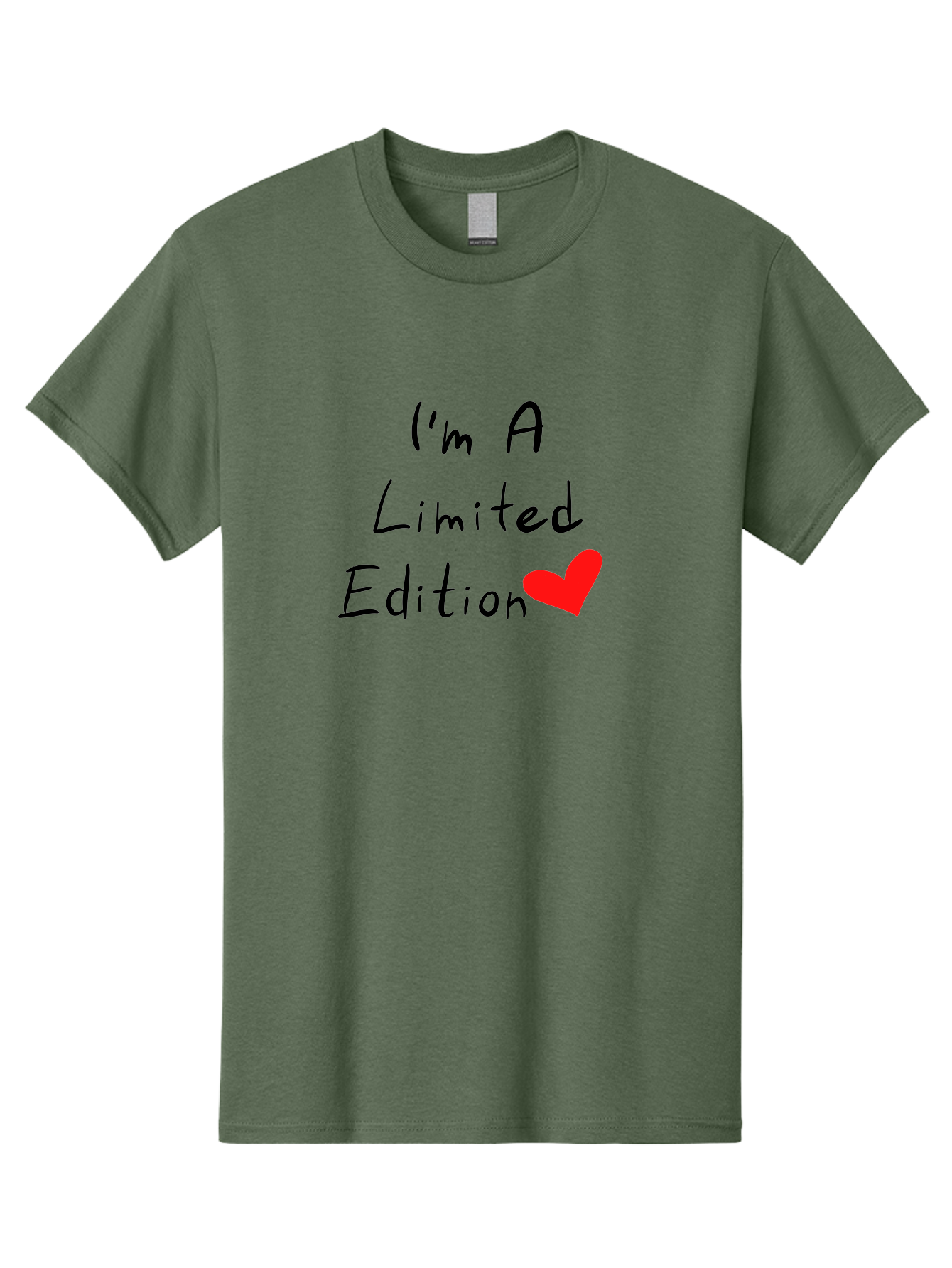 I-M-A-Limited-Edition Men'S Graphic Tee, 100% Cotton, Comfortable Casual Summer Wear, Machine Washable, Limited Edition, Unique, Exclusive, Special, One Of A Kind, Collectible, Red Heart, Handwritten Text, Bold Statement, Quirky Design - Aaa069