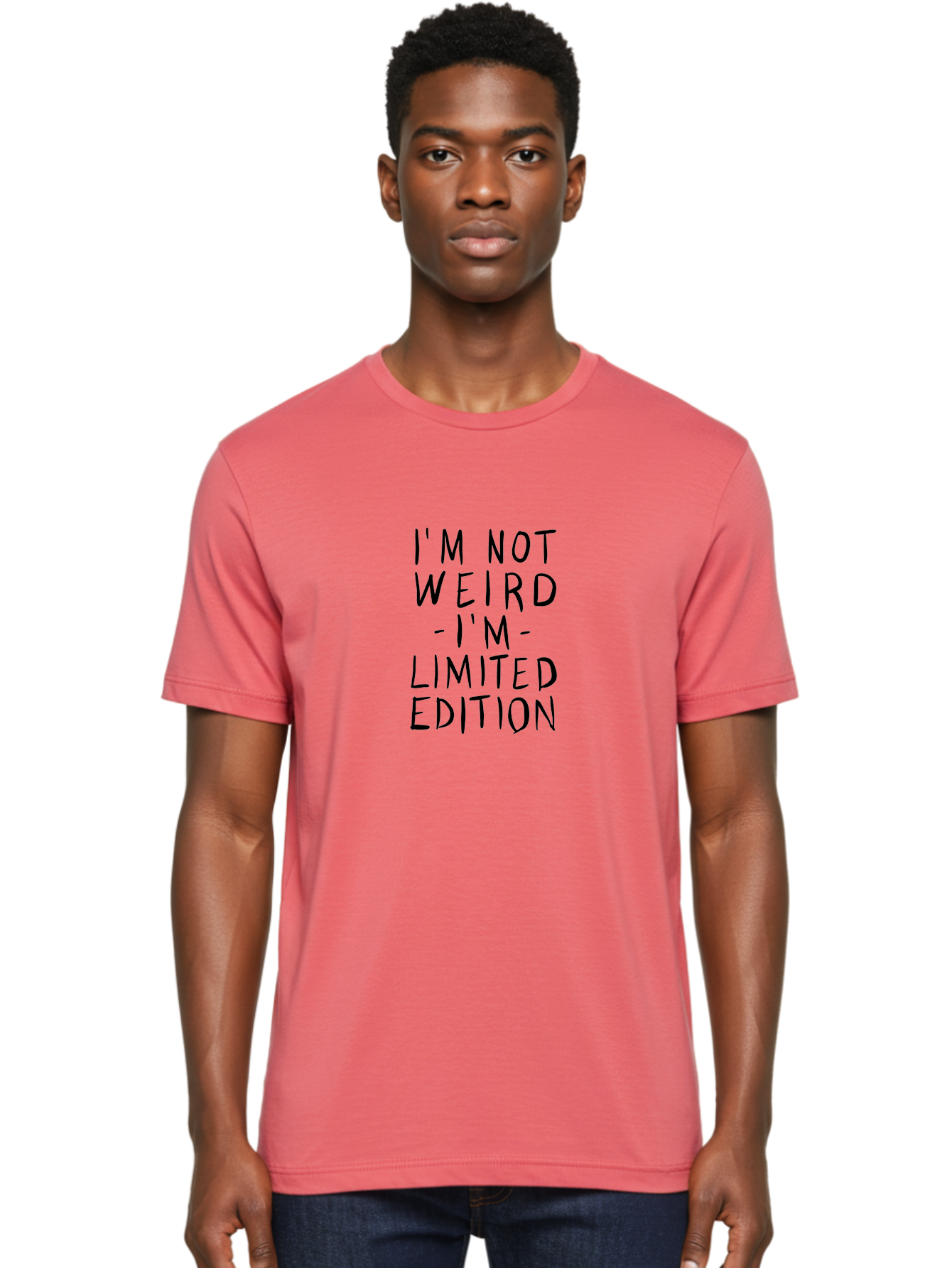 I-M-Not-Weird-I-M-Limited-Edition Men'S Graphic Tee, 100% Cotton, Comfortable Casual Summer Wear, Machine Washable, Unique Personality, Quirky Humor, Inspirational Quote, Funny Saying, Motivational Phrase, Self-Acceptance, Individuality, - Aaa071