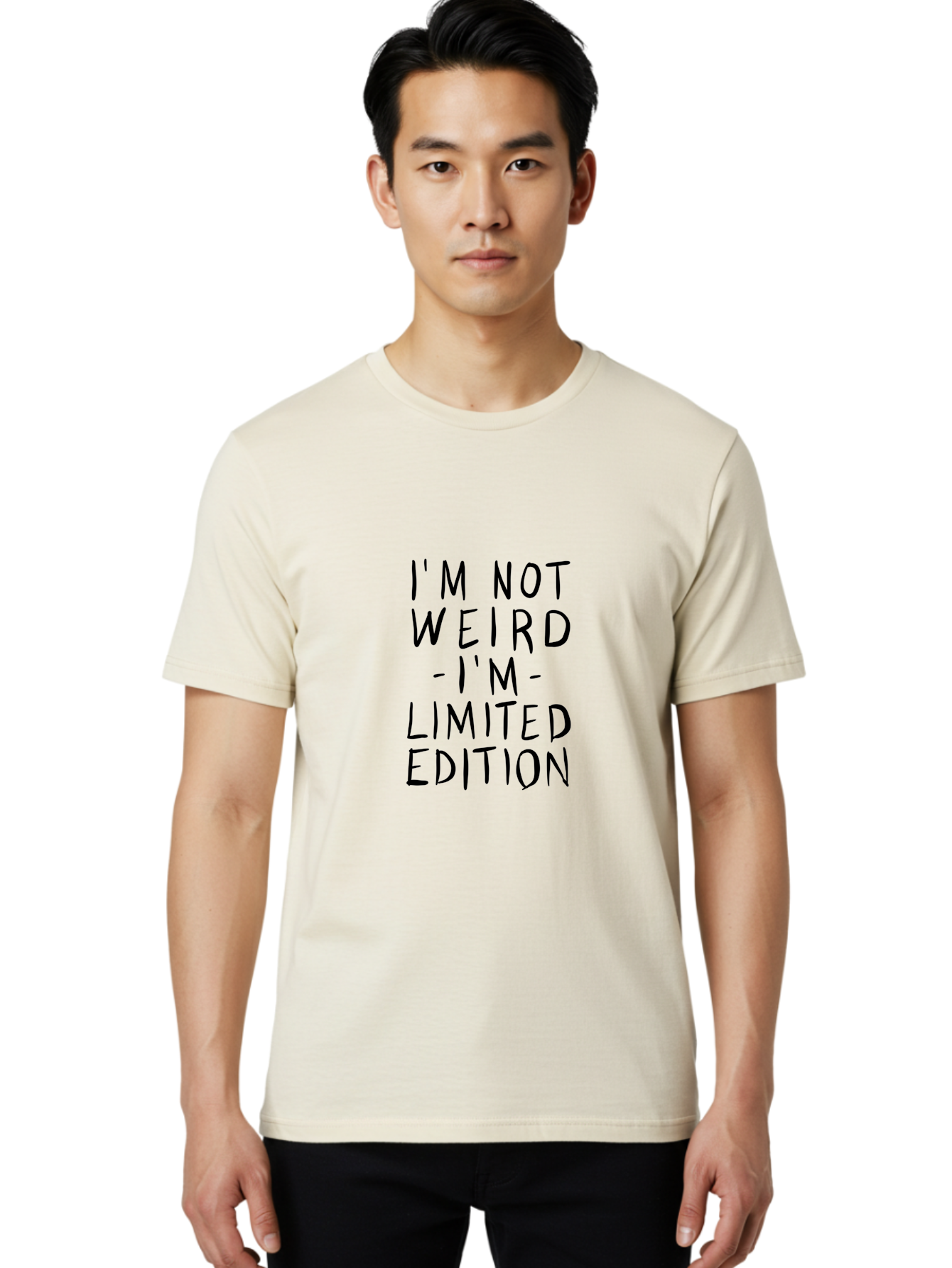 I-M-Not-Weird-I-M-Limited-Edition Men'S Graphic Tee, 100% Cotton, Comfortable Casual Summer Wear, Machine Washable, Unique Personality, Quirky Humor, Inspirational Quote, Funny Saying, Motivational Phrase, Self-Acceptance, Individuality, - Aaa071