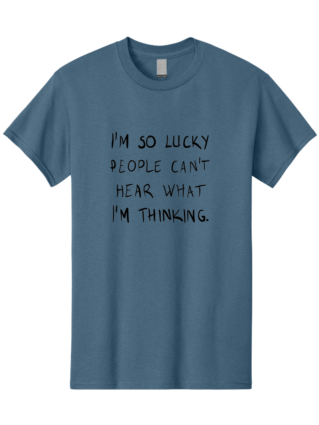 I-M-So-Lucky Men'S Graphic Tee, 100% Cotton, Comfortable Casual Summer Wear, Machine Washable, Funny Quote, Sarcastic Humor, Witty Saying, Ironic Phrase, Clever Remark, Humorous Meme, Sassy Text - Aaa073