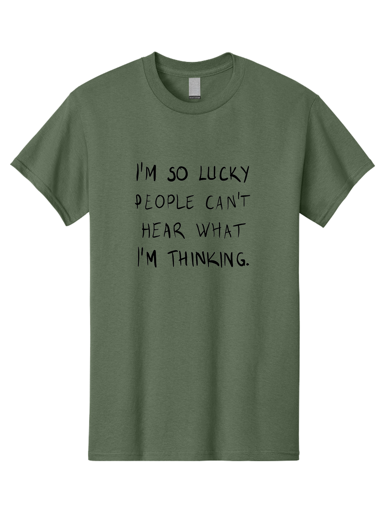 I-M-So-Lucky Men'S Graphic Tee, 100% Cotton, Comfortable Casual Summer Wear, Machine Washable, Funny Quote, Sarcastic Humor, Witty Saying, Ironic Phrase, Clever Remark, Humorous Meme, Sassy Text - Aaa073
