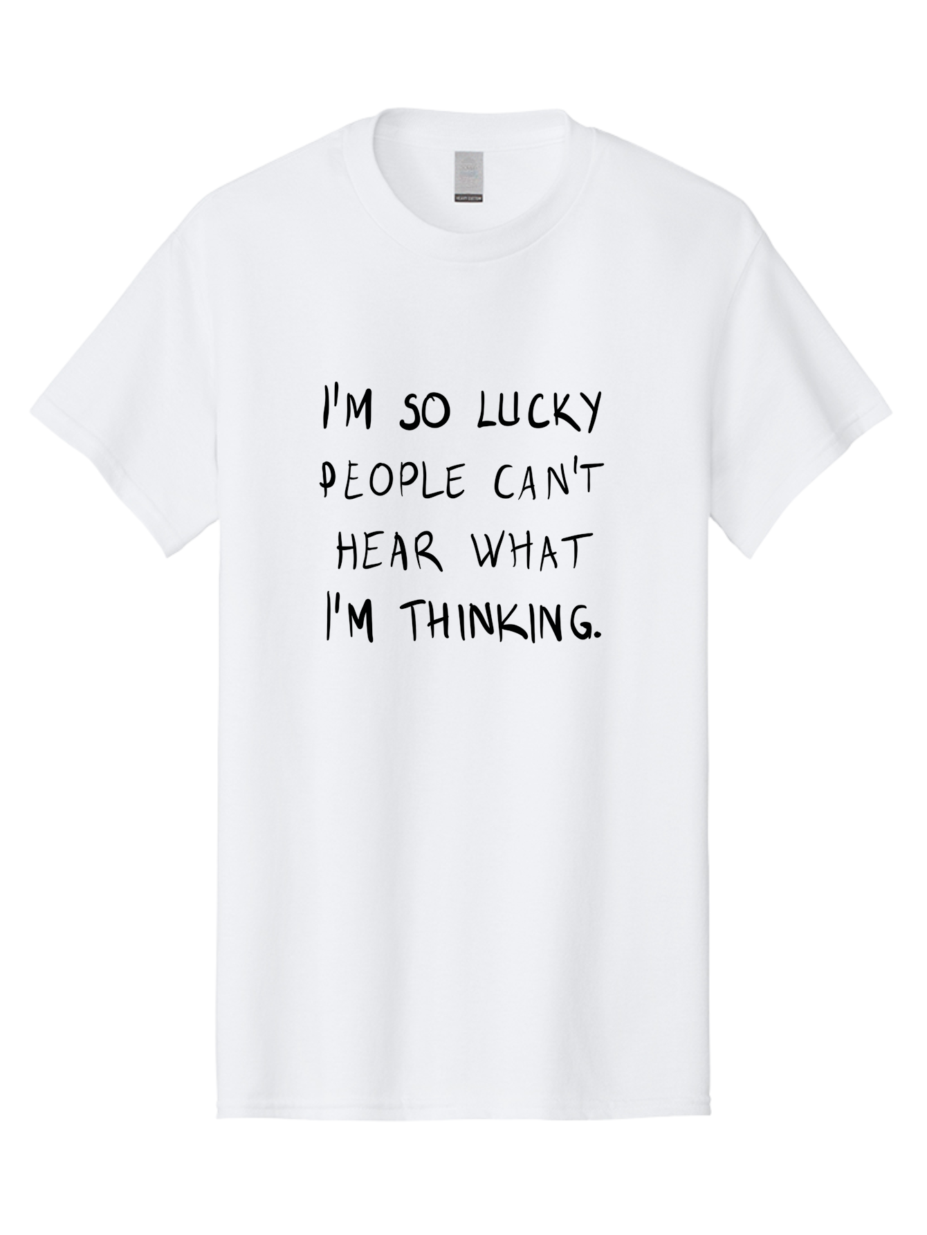 I-M-So-Lucky Men'S Graphic Tee, 100% Cotton, Comfortable Casual Summer Wear, Machine Washable, Funny Quote, Sarcastic Humor, Witty Saying, Ironic Phrase, Clever Remark, Humorous Meme, Sassy Text - Aaa073