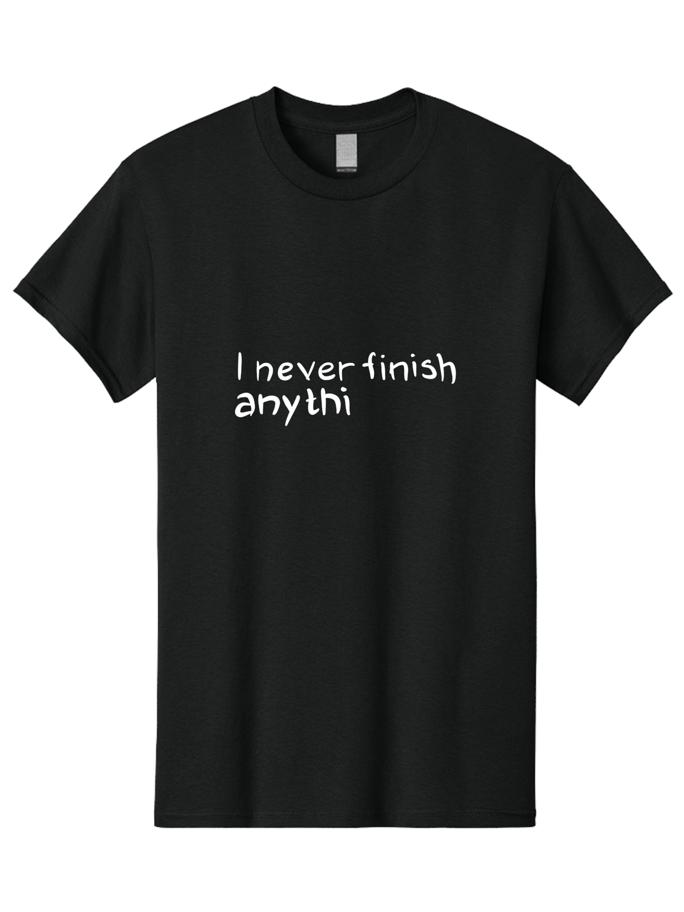 I-Never-Finish-Anythi Men'S Graphic Tee, 100% Cotton, Comfortable Casual Summer Wear, Machine Washable, Humorous Quote, Witty Phrase, Playful Typography, Funny Saying, Relatable Humor, Satirical Message, I Never Finish Anythi - Aaa076