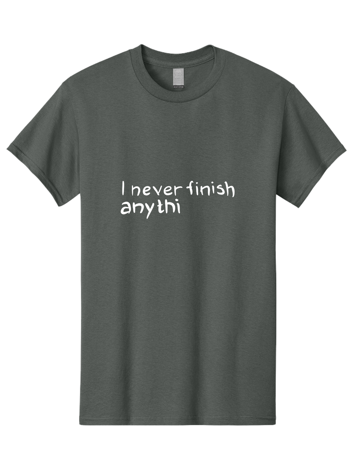 I-Never-Finish-Anythi Men'S Graphic Tee, 100% Cotton, Comfortable Casual Summer Wear, Machine Washable, Humorous Quote, Witty Phrase, Playful Typography, Funny Saying, Relatable Humor, Satirical Message, I Never Finish Anythi - Aaa076