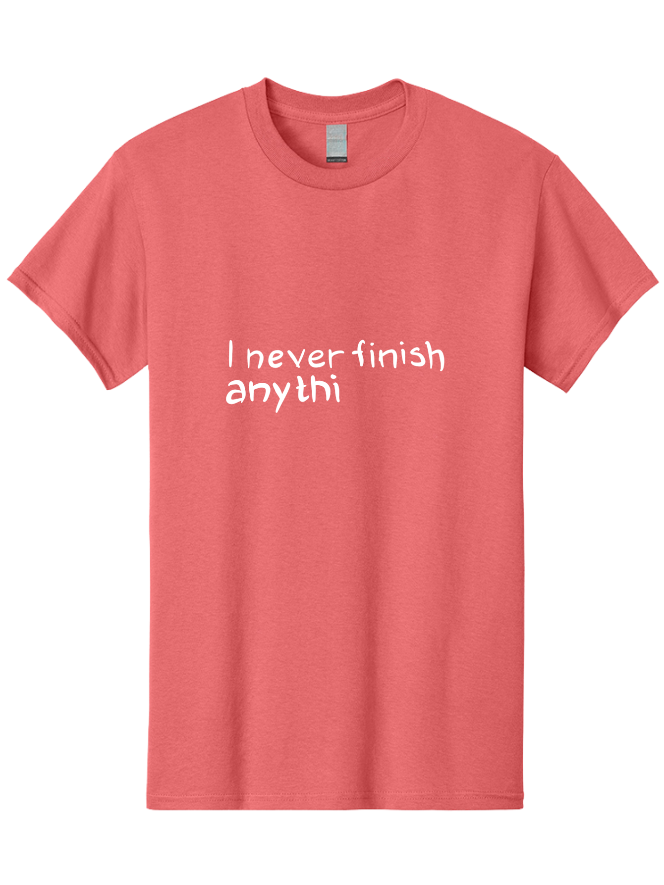 I-Never-Finish-Anythi Men'S Graphic Tee, 100% Cotton, Comfortable Casual Summer Wear, Machine Washable, Humorous Quote, Witty Phrase, Playful Typography, Funny Saying, Relatable Humor, Satirical Message, I Never Finish Anythi - Aaa076