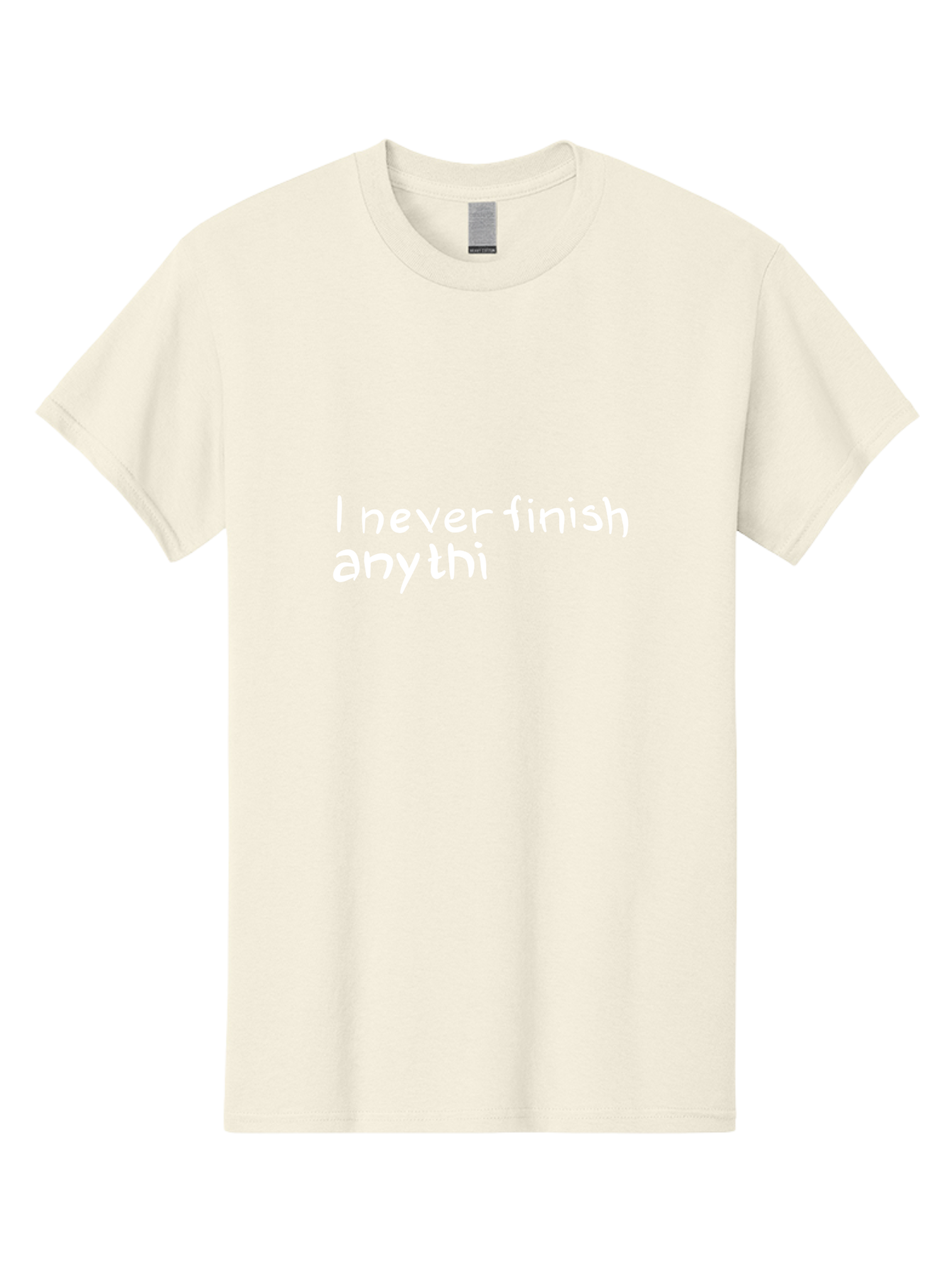 I-Never-Finish-Anythi Men'S Graphic Tee, 100% Cotton, Comfortable Casual Summer Wear, Machine Washable, Humorous Quote, Witty Phrase, Playful Typography, Funny Saying, Relatable Humor, Satirical Message, I Never Finish Anythi - Aaa076