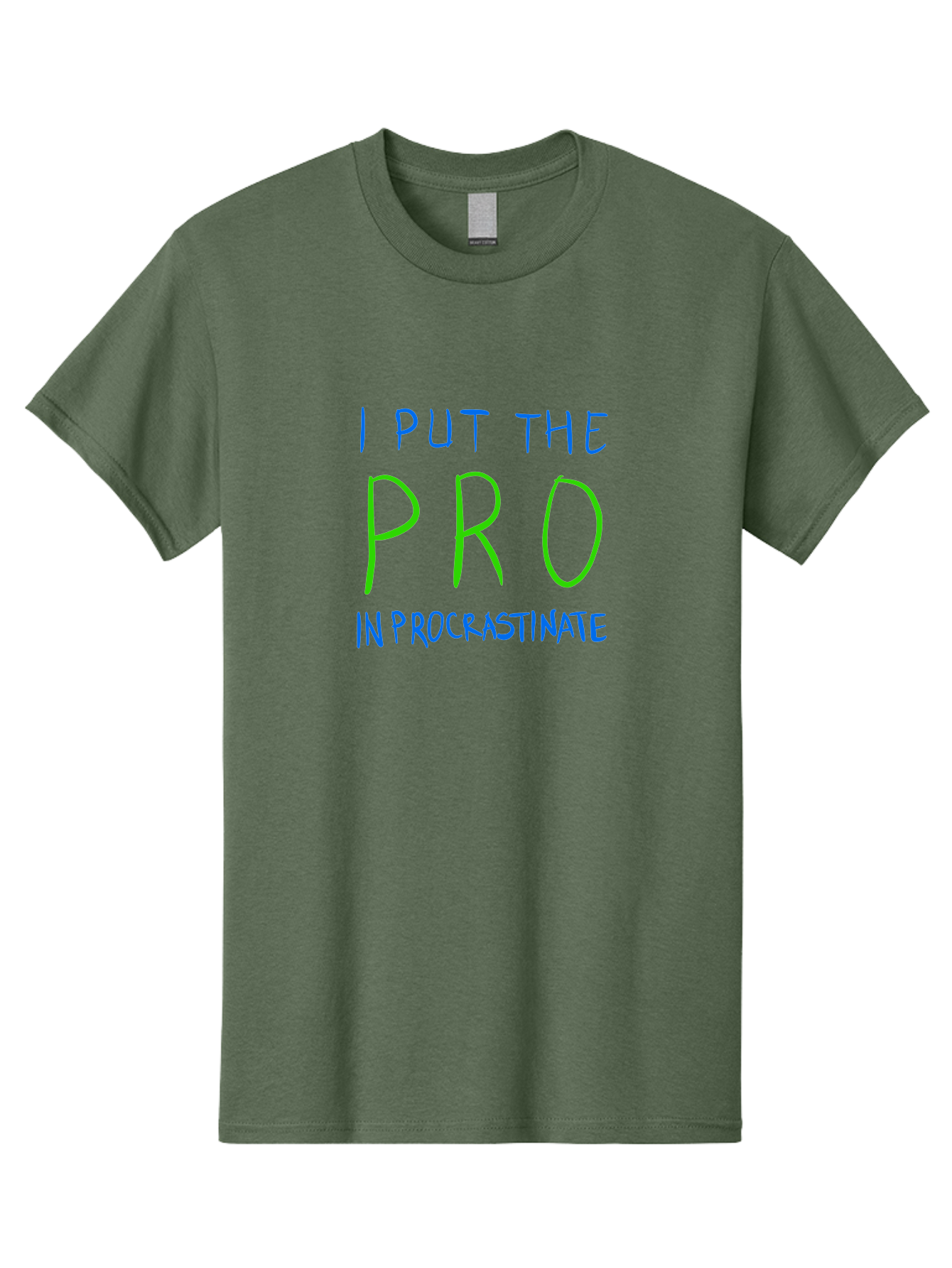 I-Put-The-Pro-In-Procrastinate Men'S Graphic Tee, 100% Cotton, Comfortable Casual Summer Wear, Machine Washable, Humorous Quote, Funny Saying, Procrastination Humor, Witty Phrase, Playful Typography, Motivational Meme, Productivity Joke - Aaa077