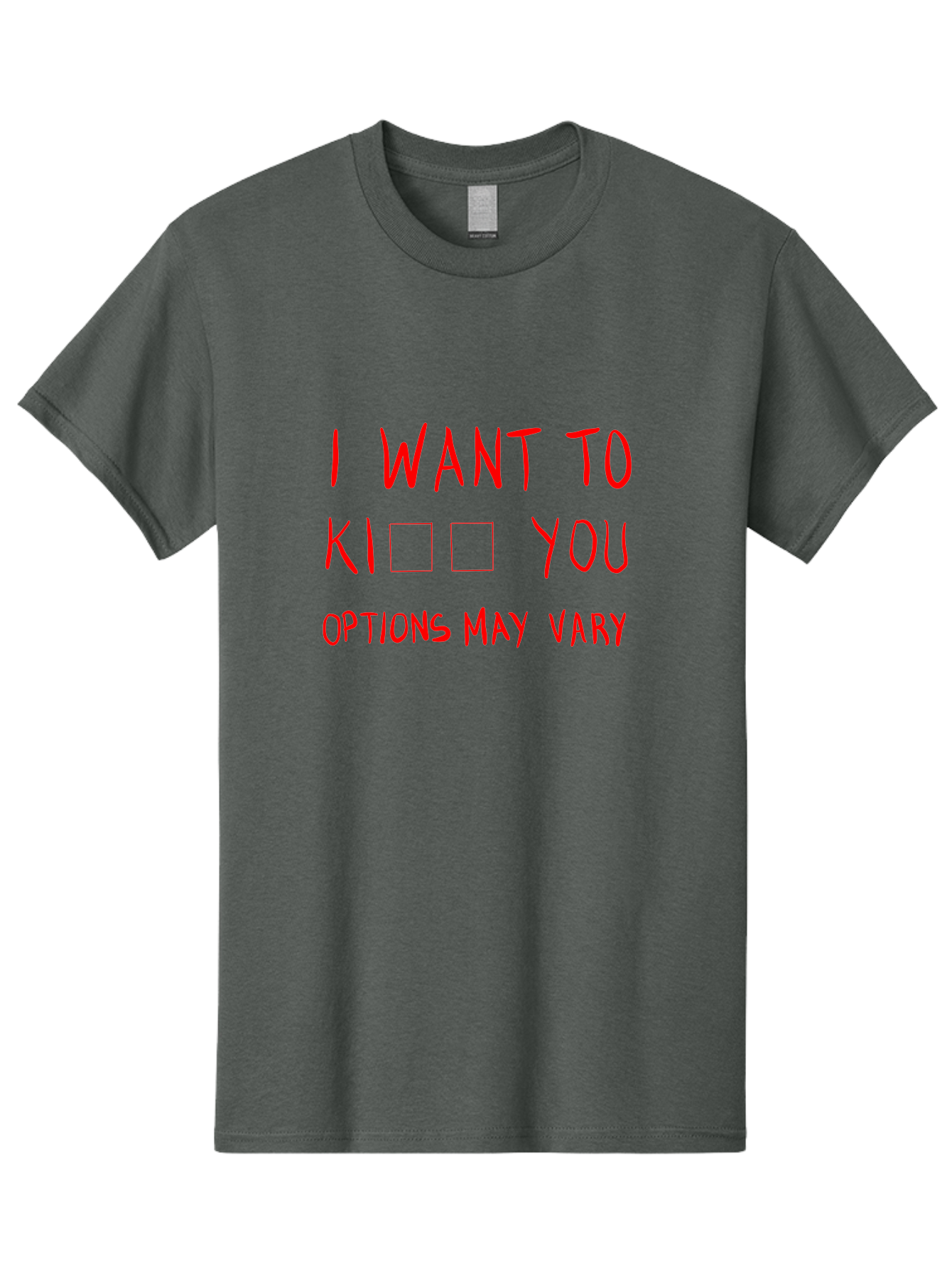 I-Want-To-Kill-You Men'S Graphic Tee, 100% Cotton, Comfortable Casual Summer Wear, Machine Washable, Humorous Graphic, Funny Sayings, Quirky Phrases, Sarcastic Humor, Ironic Expression, Playful Violence, Options May Vary, Meme Inspiration, - Aaa079
