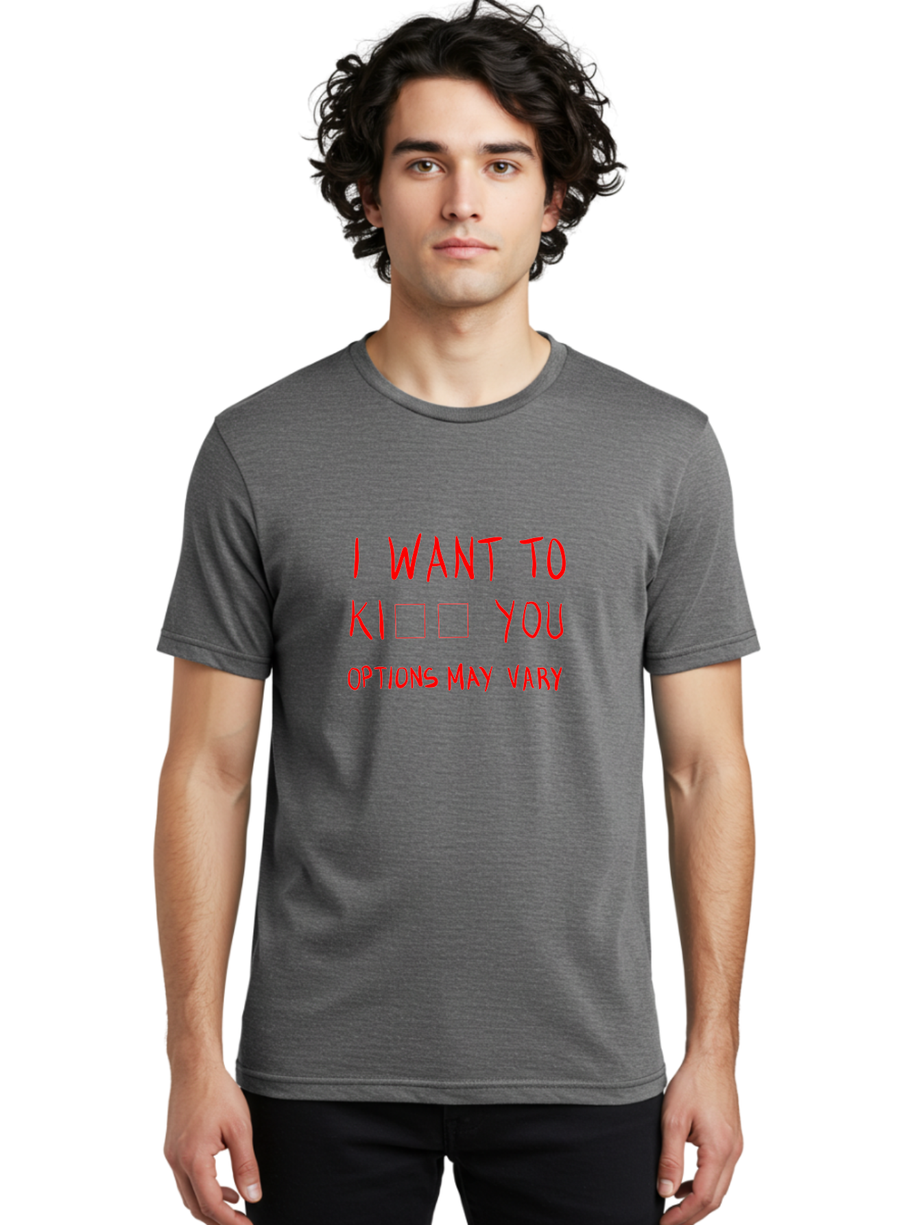 I-Want-To-Kill-You Men'S Graphic Tee, 100% Cotton, Comfortable Casual Summer Wear, Machine Washable, Humorous Graphic, Funny Sayings, Quirky Phrases, Sarcastic Humor, Ironic Expression, Playful Violence, Options May Vary, Meme Inspiration, - Aaa079