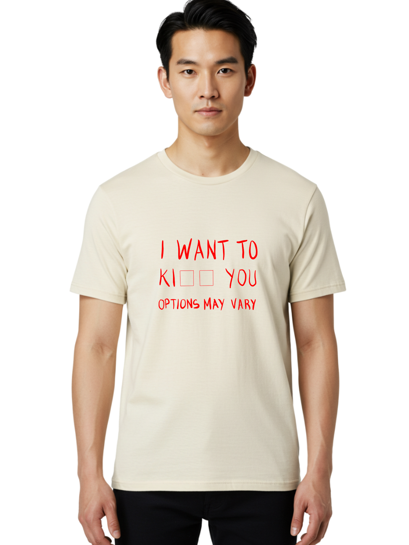 I-Want-To-Kill-You Men'S Graphic Tee, 100% Cotton, Comfortable Casual Summer Wear, Machine Washable, Humorous Graphic, Funny Sayings, Quirky Phrases, Sarcastic Humor, Ironic Expression, Playful Violence, Options May Vary, Meme Inspiration, - Aaa079
