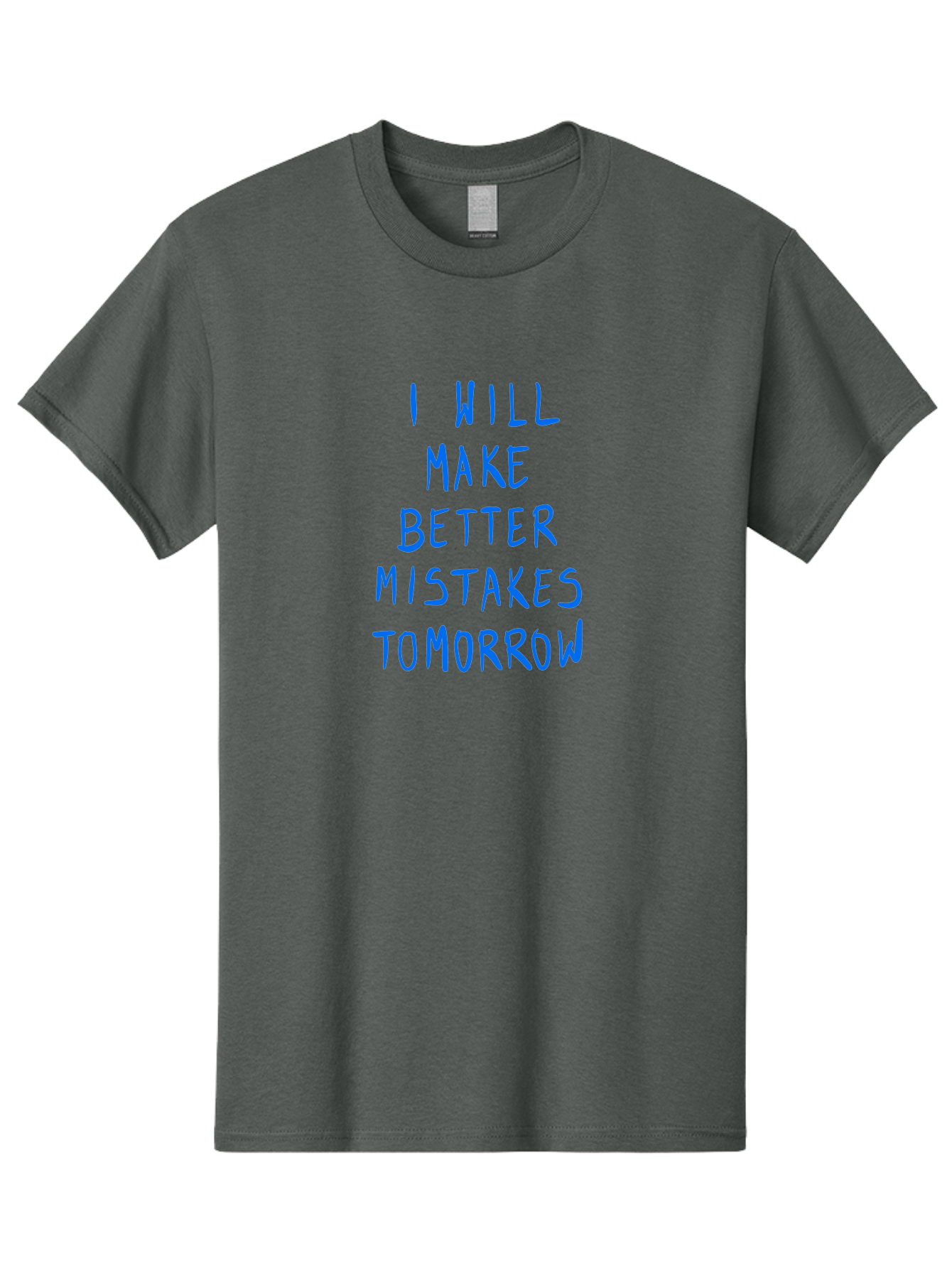 I-Will-Make-Better-Mistakes-Tomorrow Men'S Graphic Tee, 100% Cotton, Comfortable Casual Summer Wear, Machine Washable, Motivational Quote, Inspirational Saying, Humorous Phrase, Daily Affirmation, Self-Improvement, Personal Growth, - Aaa080