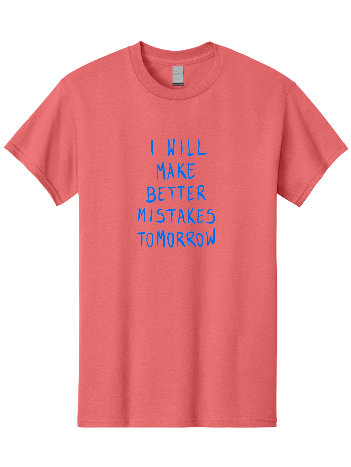I-Will-Make-Better-Mistakes-Tomorrow Men'S Graphic Tee, 100% Cotton, Comfortable Casual Summer Wear, Machine Washable, Motivational Quote, Inspirational Saying, Humorous Phrase, Daily Affirmation, Self-Improvement, Personal Growth, - Aaa080