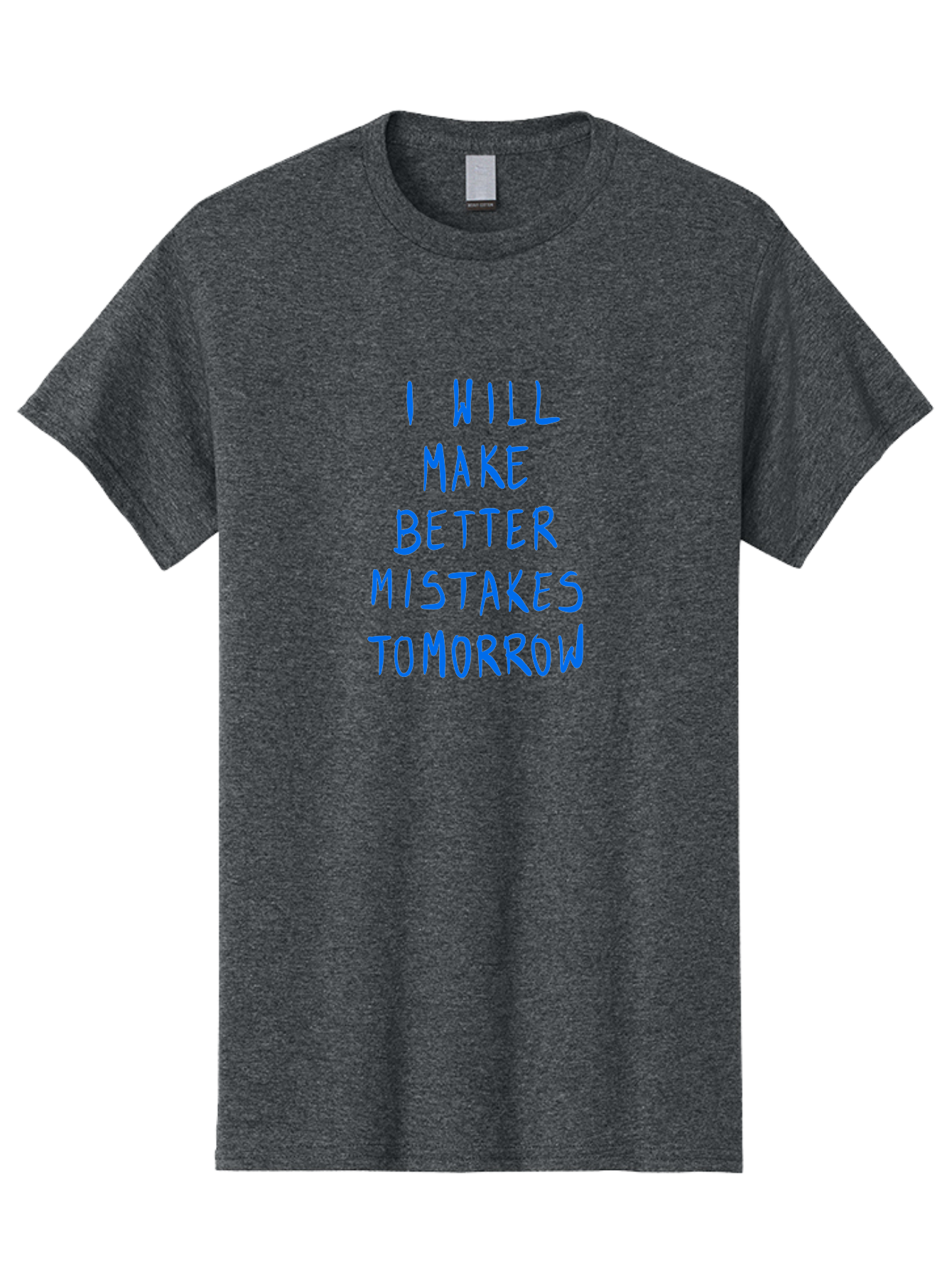I-Will-Make-Better-Mistakes-Tomorrow Men'S Graphic Tee, 100% Cotton, Comfortable Casual Summer Wear, Machine Washable, Motivational Quote, Inspirational Saying, Humorous Phrase, Daily Affirmation, Self-Improvement, Personal Growth, - Aaa080