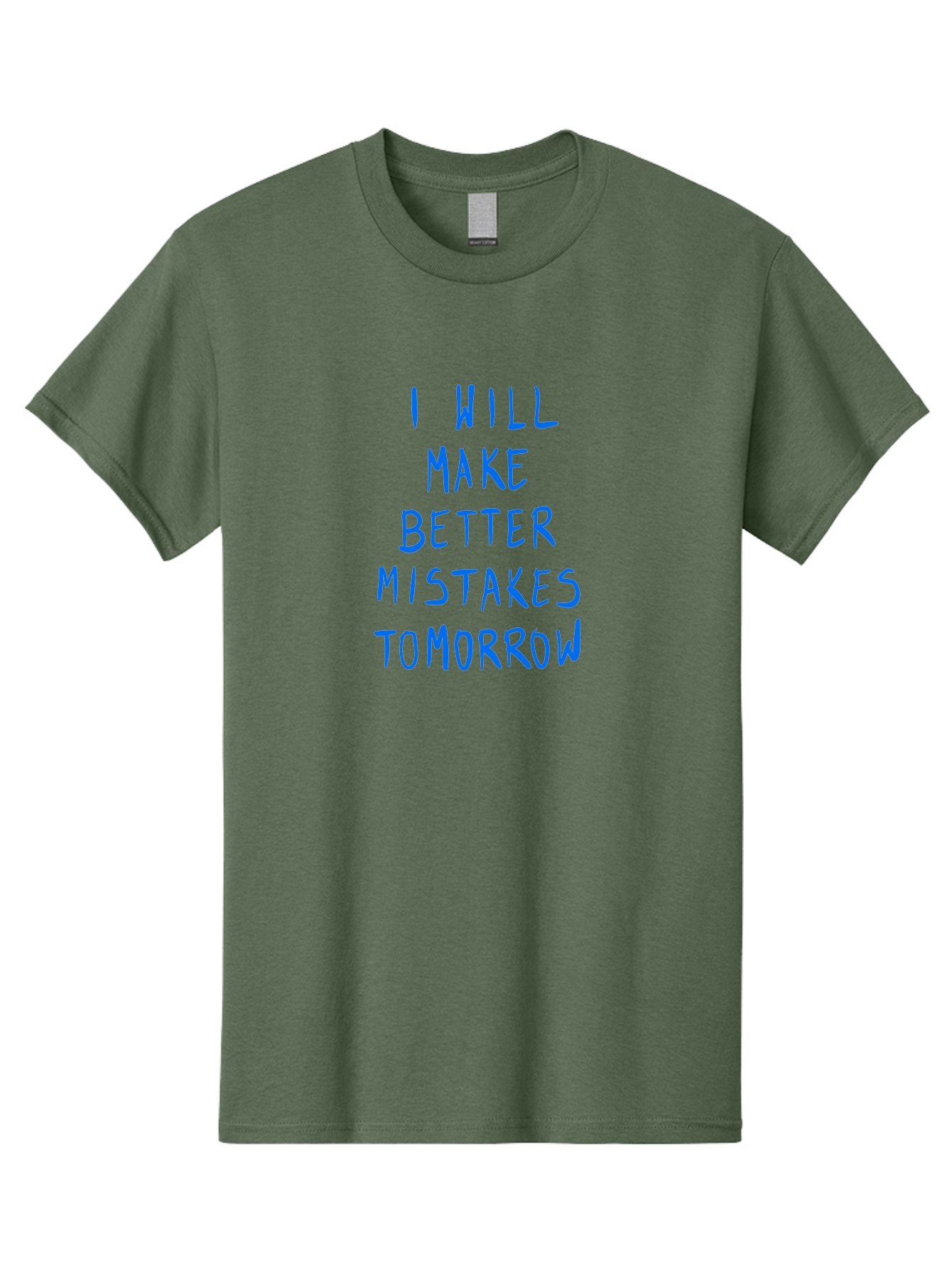 I-Will-Make-Better-Mistakes-Tomorrow Men'S Graphic Tee, 100% Cotton, Comfortable Casual Summer Wear, Machine Washable, Motivational Quote, Inspirational Saying, Humorous Phrase, Daily Affirmation, Self-Improvement, Personal Growth, - Aaa080