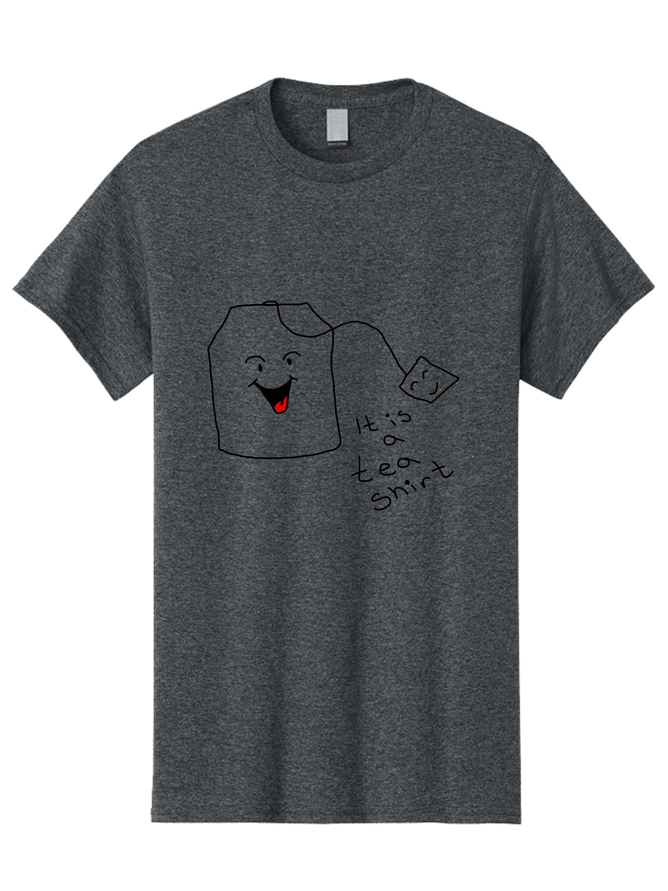 It-Is-Tea-Shirt Men'S Graphic Tee, 100% Cotton, Comfortable Casual Summer Wear, Machine Washable, Funny Pun, Cartoon Character, Tea Cup, Smiling Face, Tea Bag, Playful Joke, Wordplay, Humorous Image, Cute Design, Simple Drawing, Comical Art - Aaa082