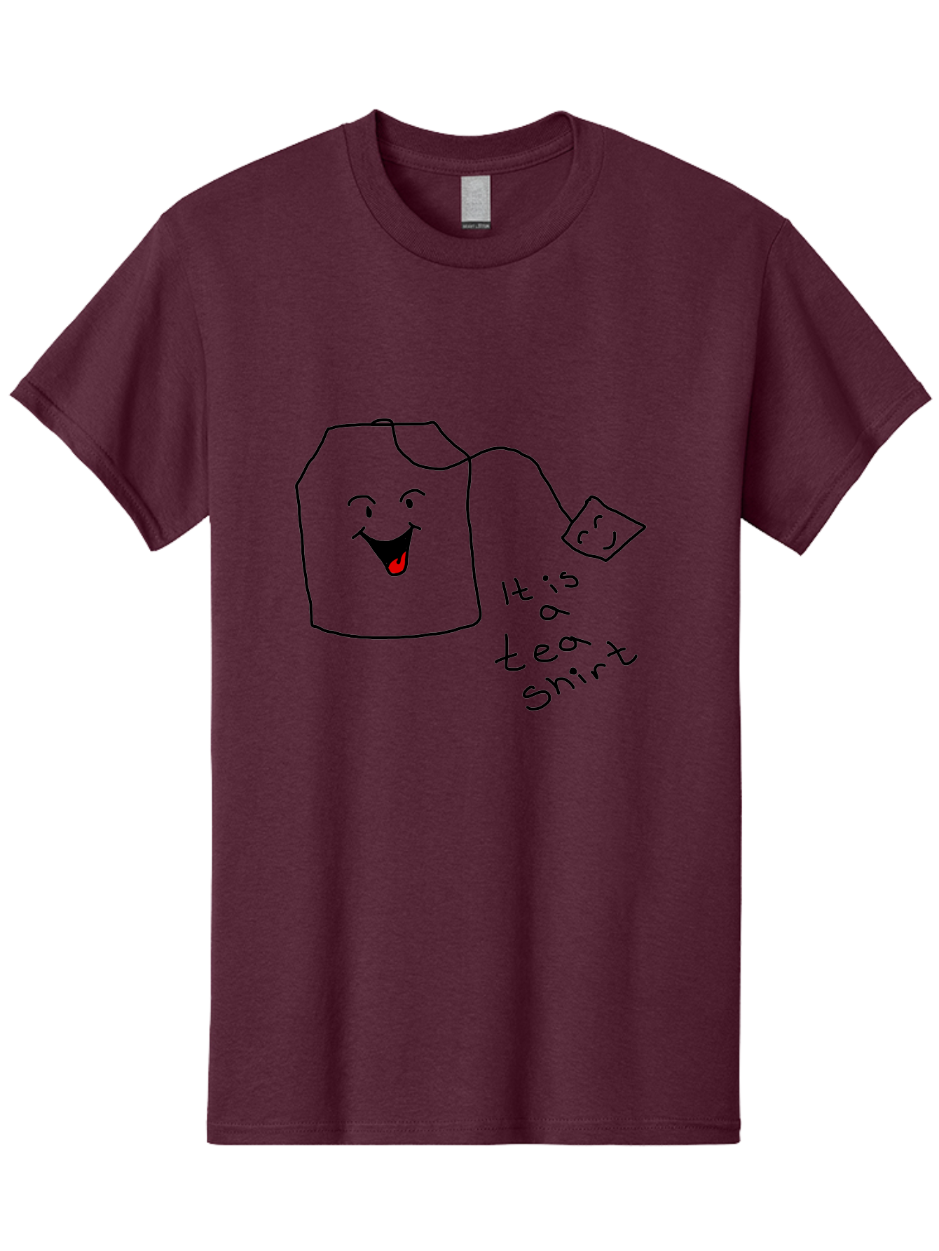 It-Is-Tea-Shirt Men'S Graphic Tee, 100% Cotton, Comfortable Casual Summer Wear, Machine Washable, Funny Pun, Cartoon Character, Tea Cup, Smiling Face, Tea Bag, Playful Joke, Wordplay, Humorous Image, Cute Design, Simple Drawing, Comical Art - Aaa082