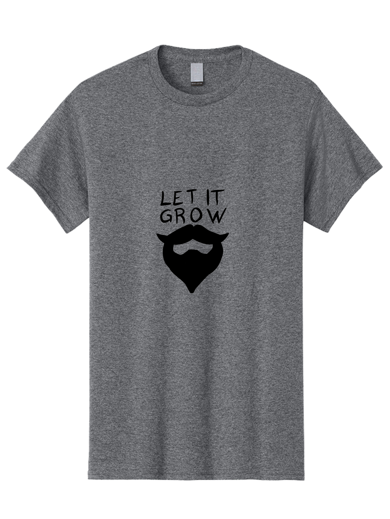 Let-It-Grow Men'S Graphic Tee, 100% Cotton, Comfortable Casual Summer Wear, Machine Washable, Beard Care, Facial Hair, Grooming, Let It Grow, Beard Growth, Hipster Style, Beard Maintenance, Beard Products - Aaa086