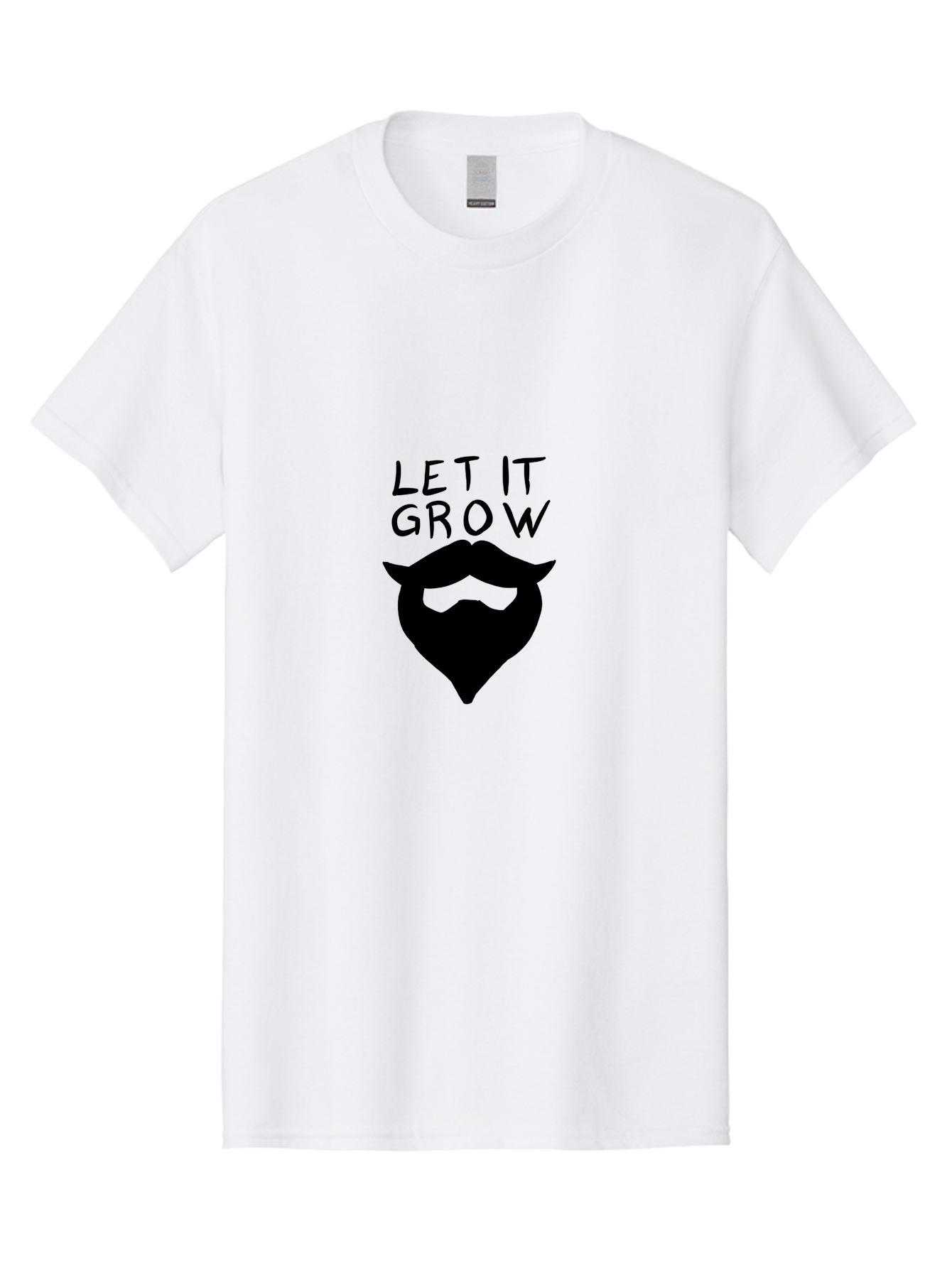 Let-It-Grow Men'S Graphic Tee, 100% Cotton, Comfortable Casual Summer Wear, Machine Washable, Beard Care, Facial Hair, Grooming, Let It Grow, Beard Growth, Hipster Style, Beard Maintenance, Beard Products - Aaa086