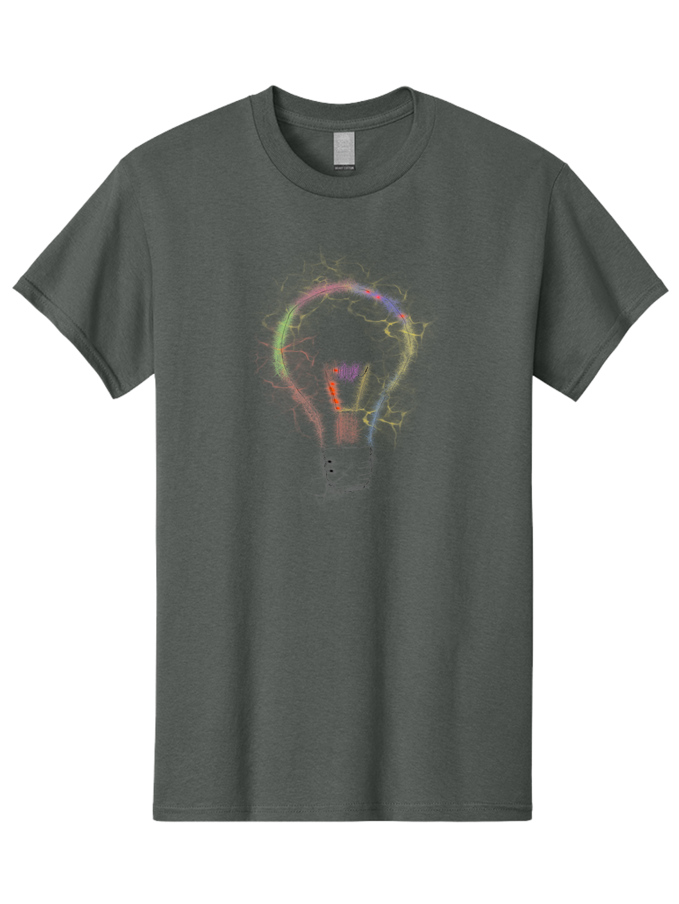 Light-Bulb-Sketch Men'S Graphic Tee, 100% Cotton, Comfortable Casual Summer Wear, Machine Washable, Light Bulb, Hand-Drawn Image, Creative Ideas, Innovative Concepts, Inspirational Symbol, Brainstorming, Problem-Solving - Aaa087