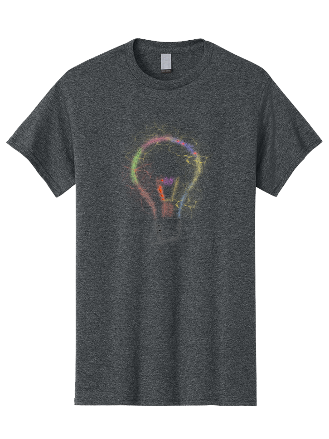 Light-Bulb-Sketch Men'S Graphic Tee, 100% Cotton, Comfortable Casual Summer Wear, Machine Washable, Light Bulb, Hand-Drawn Image, Creative Ideas, Innovative Concepts, Inspirational Symbol, Brainstorming, Problem-Solving - Aaa087