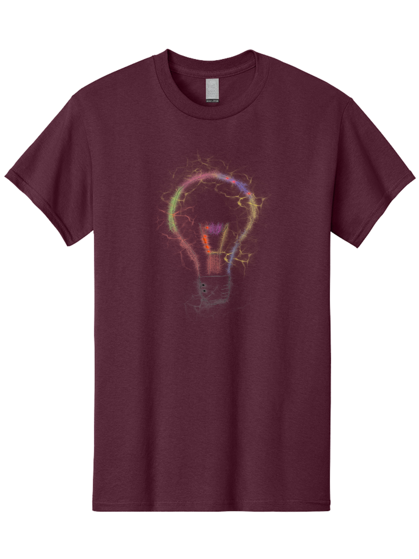 Light-Bulb-Sketch Men'S Graphic Tee, 100% Cotton, Comfortable Casual Summer Wear, Machine Washable, Light Bulb, Hand-Drawn Image, Creative Ideas, Innovative Concepts, Inspirational Symbol, Brainstorming, Problem-Solving - Aaa087