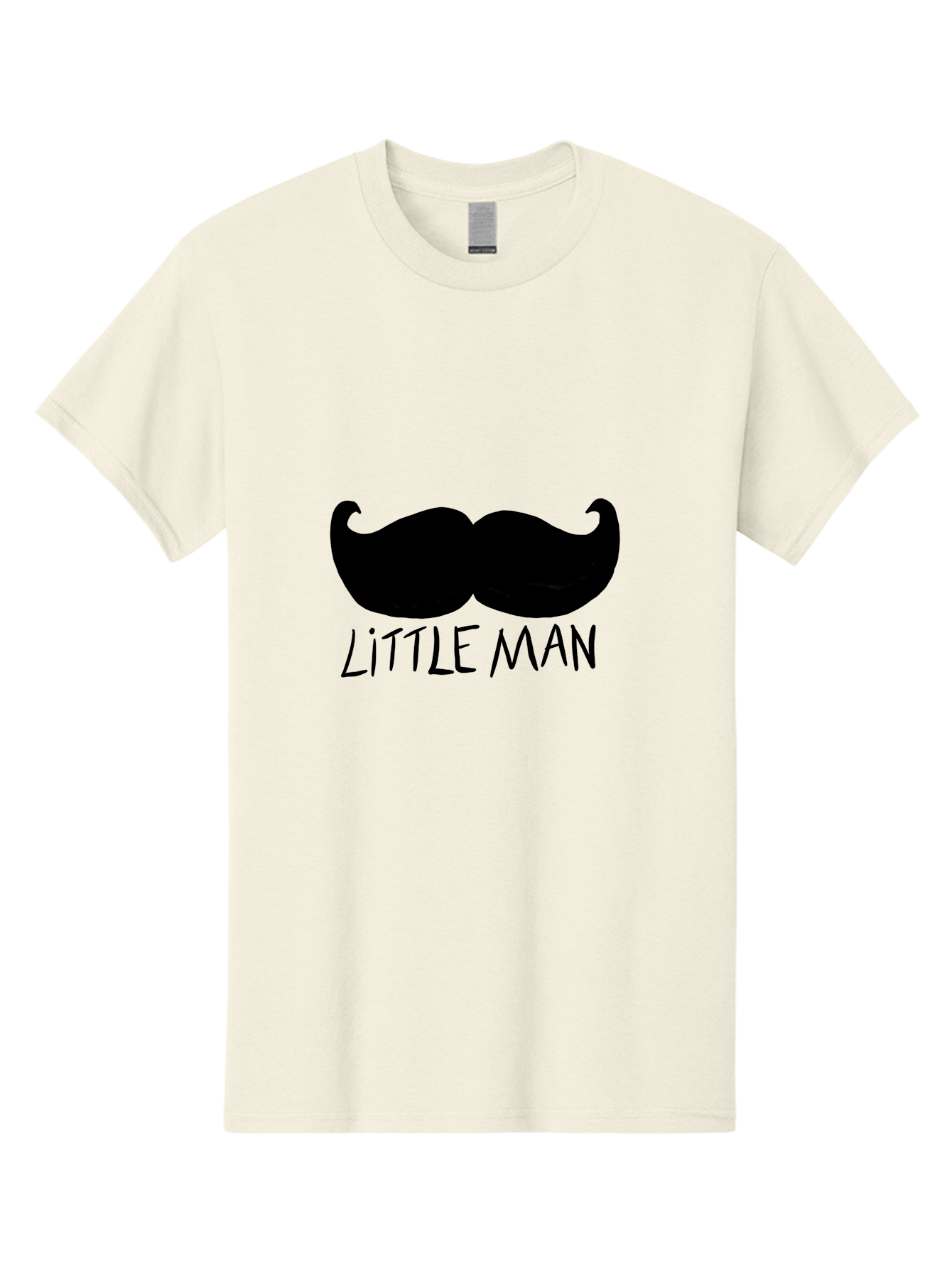 Little-Man Men'S Graphic Tee, 100% Cotton, Comfortable Casual Summer Wear, Machine Washable, Mustache Graphic, Little Man, Fashionable Mustache, Stylish Facial Hair, Masculine Logo, Bold Design, Minimalist Style - Aaa089