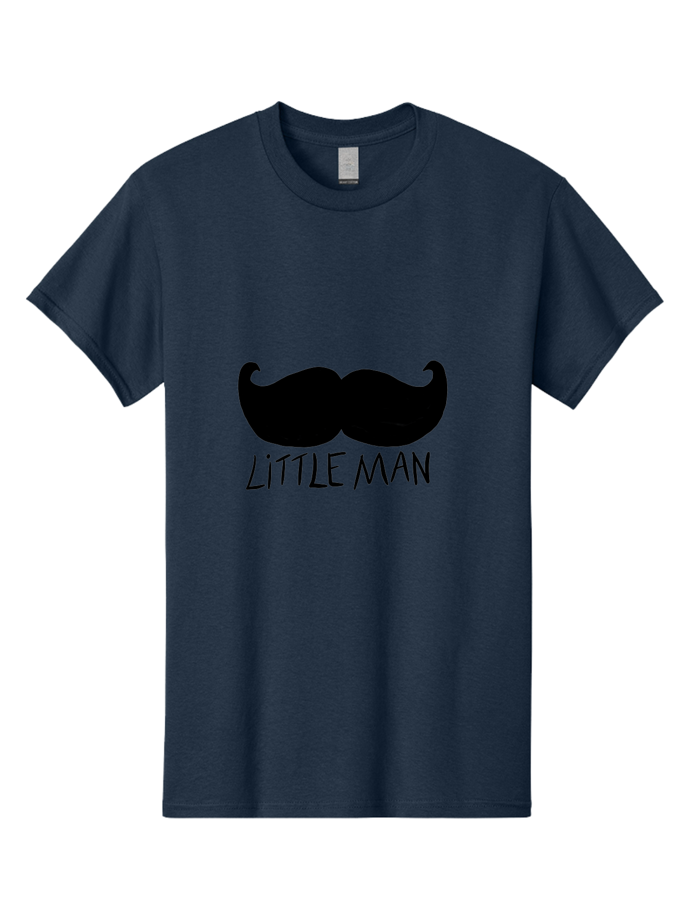 Little-Man Men'S Graphic Tee, 100% Cotton, Comfortable Casual Summer Wear, Machine Washable, Mustache Graphic, Little Man, Fashionable Mustache, Stylish Facial Hair, Masculine Logo, Bold Design, Minimalist Style - Aaa089