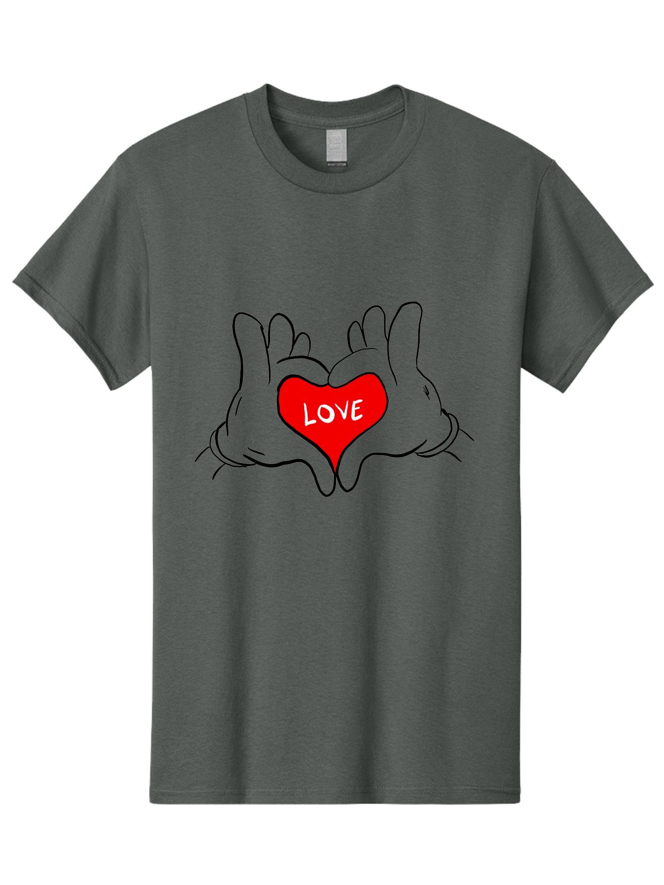 Love-Heart-Hands Men'S Graphic Tee, 100% Cotton, Comfortable Casual Summer Wear, Machine Washable, Hand Holding Heart, Symbol Of Love, Heart Shape, Love Message, Red Heart, Hands Together, Love Gesture, Heartwarming Symbol - Aaa091