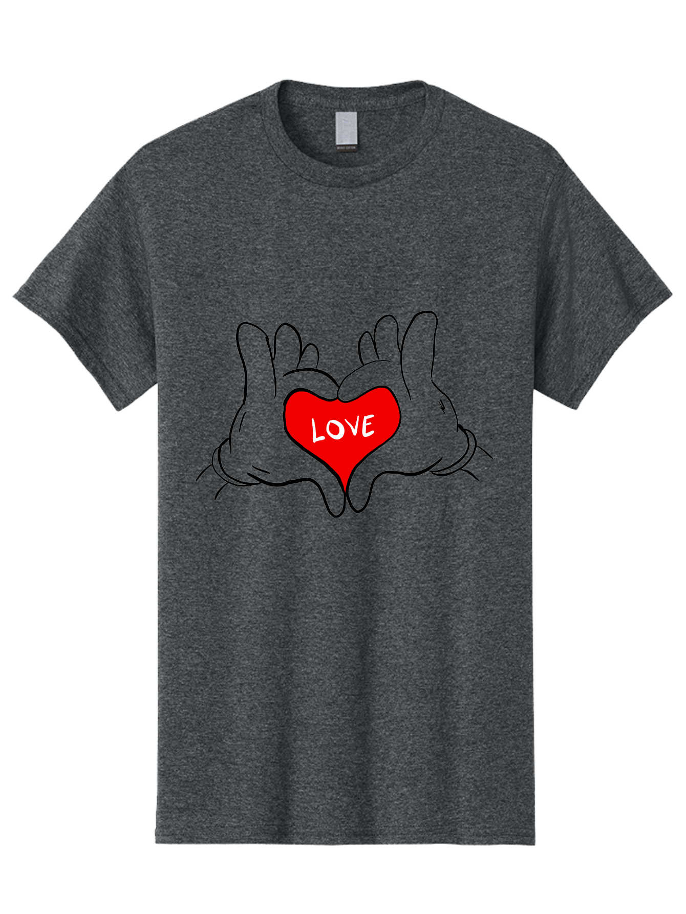 Love-Heart-Hands Men'S Graphic Tee, 100% Cotton, Comfortable Casual Summer Wear, Machine Washable, Hand Holding Heart, Symbol Of Love, Heart Shape, Love Message, Red Heart, Hands Together, Love Gesture, Heartwarming Symbol - Aaa091