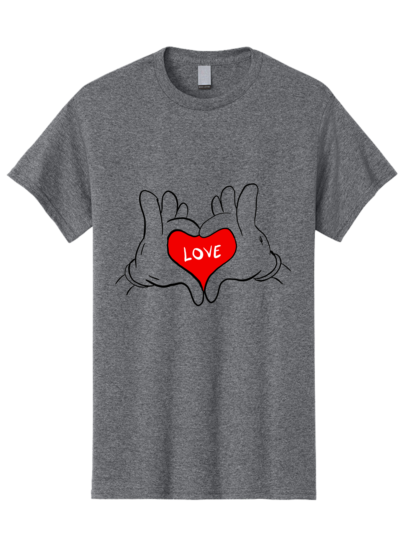 Love-Heart-Hands Men'S Graphic Tee, 100% Cotton, Comfortable Casual Summer Wear, Machine Washable, Hand Holding Heart, Symbol Of Love, Heart Shape, Love Message, Red Heart, Hands Together, Love Gesture, Heartwarming Symbol - Aaa091