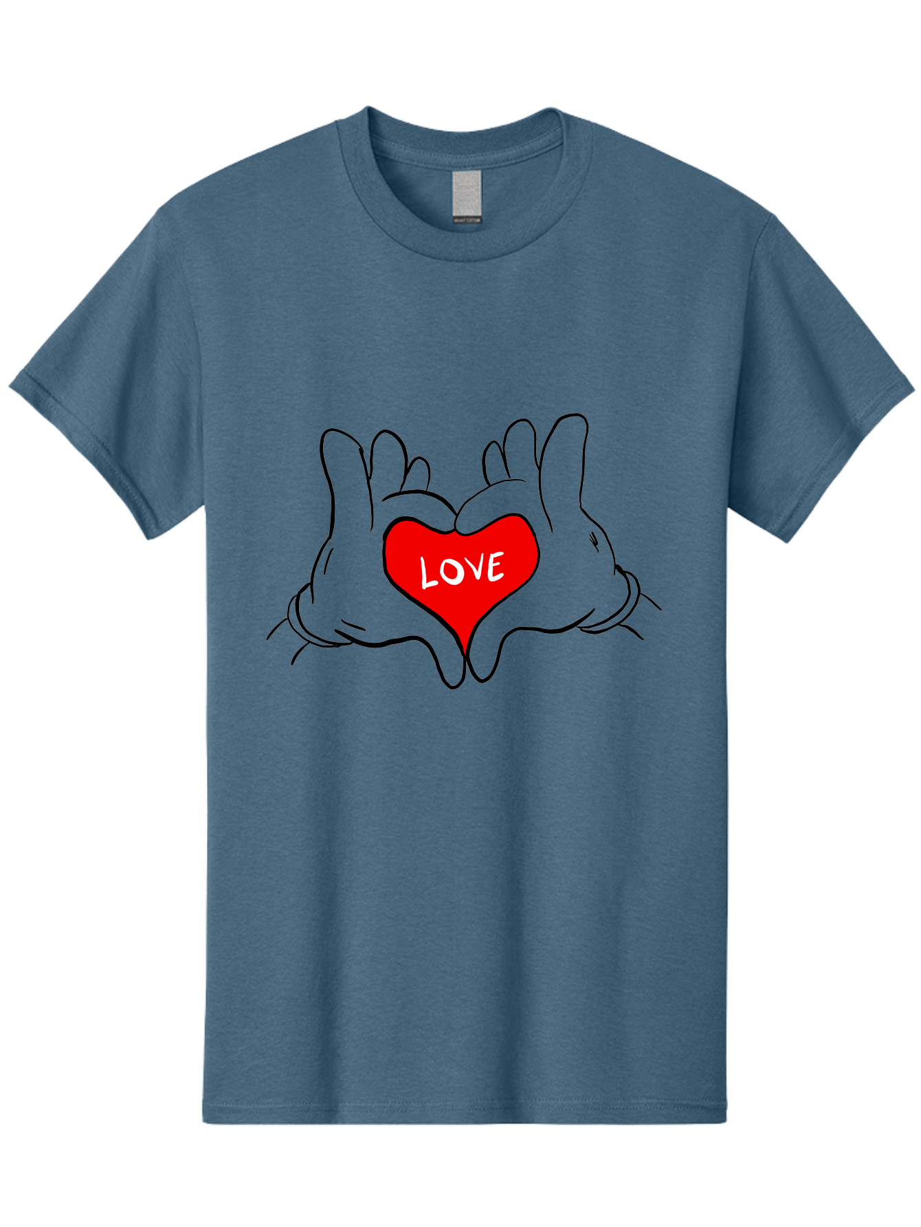Love-Heart-Hands Men'S Graphic Tee, 100% Cotton, Comfortable Casual Summer Wear, Machine Washable, Hand Holding Heart, Symbol Of Love, Heart Shape, Love Message, Red Heart, Hands Together, Love Gesture, Heartwarming Symbol - Aaa091
