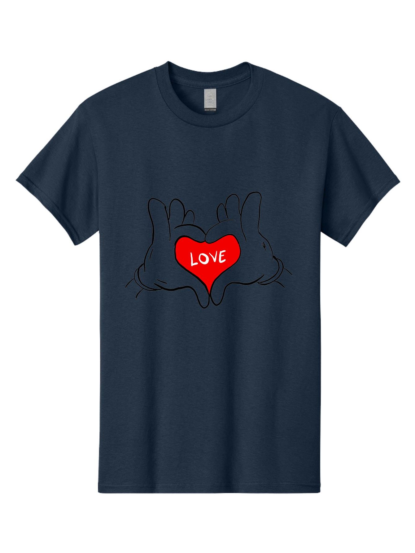 Love-Heart-Hands Men'S Graphic Tee, 100% Cotton, Comfortable Casual Summer Wear, Machine Washable, Hand Holding Heart, Symbol Of Love, Heart Shape, Love Message, Red Heart, Hands Together, Love Gesture, Heartwarming Symbol - Aaa091