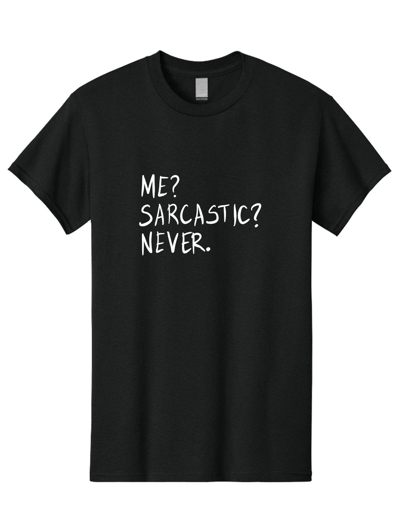 Me-Sarcastic-Never Men'S Graphic Tee, 100% Cotton, Comfortable Casual Summer Wear, Machine Washable, Sarcastic Humor, Funny Quote, Witty Saying, Ironic Phrase, Humorous Meme, Playful Banter, Tongue-In-Cheek Remark - Aaa094